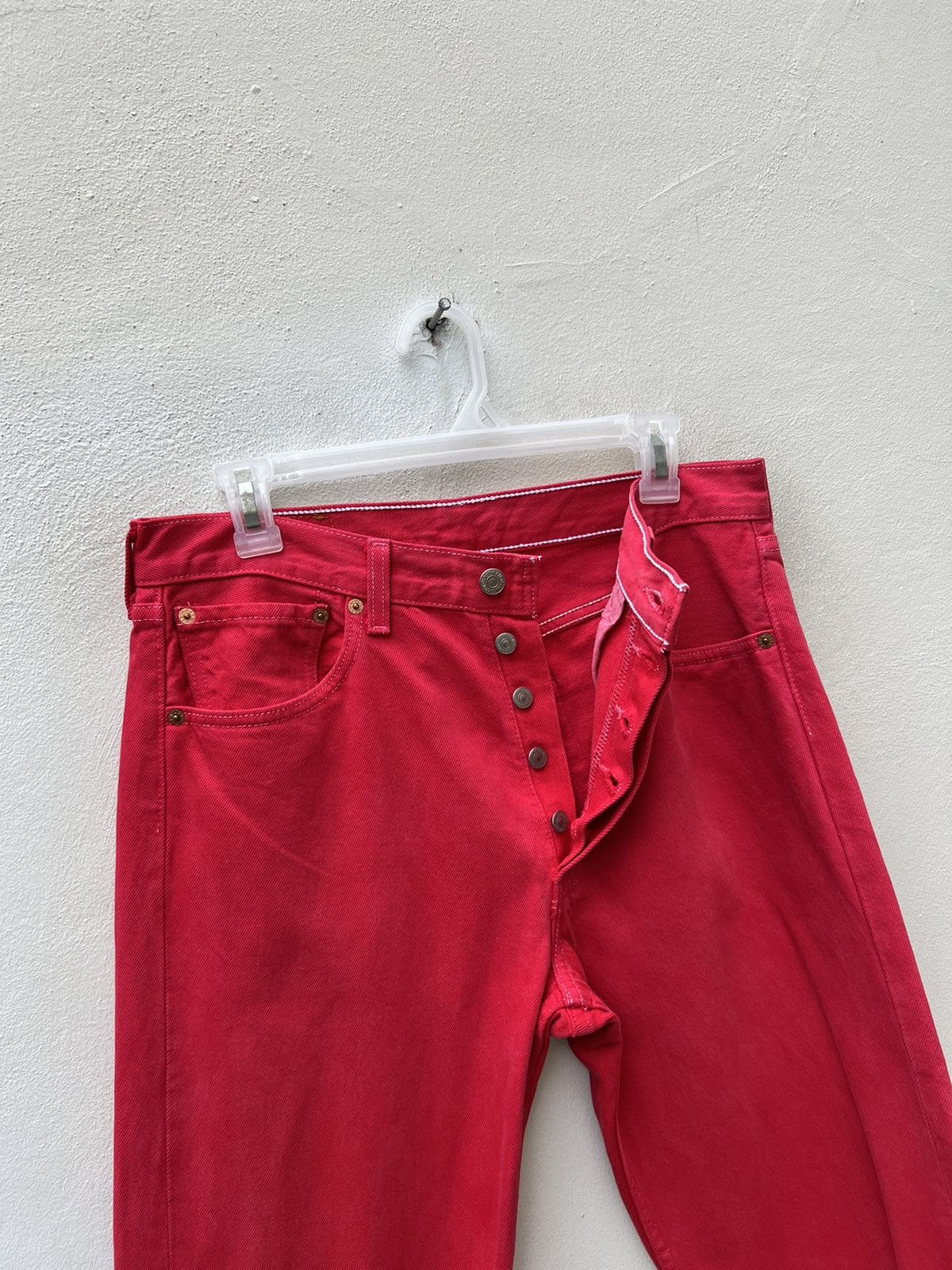 Levi's Vintage 1999 Levi’s 501 Fade Red Denim Jeans Size US 31 - 8 Thumbnail