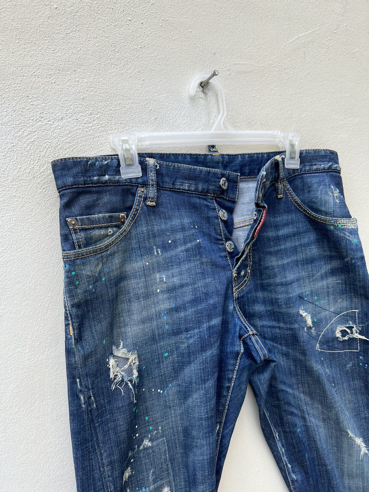 Dsquared2 Disquared2 Italy Stretch Rips Distressed Denim Trashed Jeans Size US 33 - 8 Thumbnail