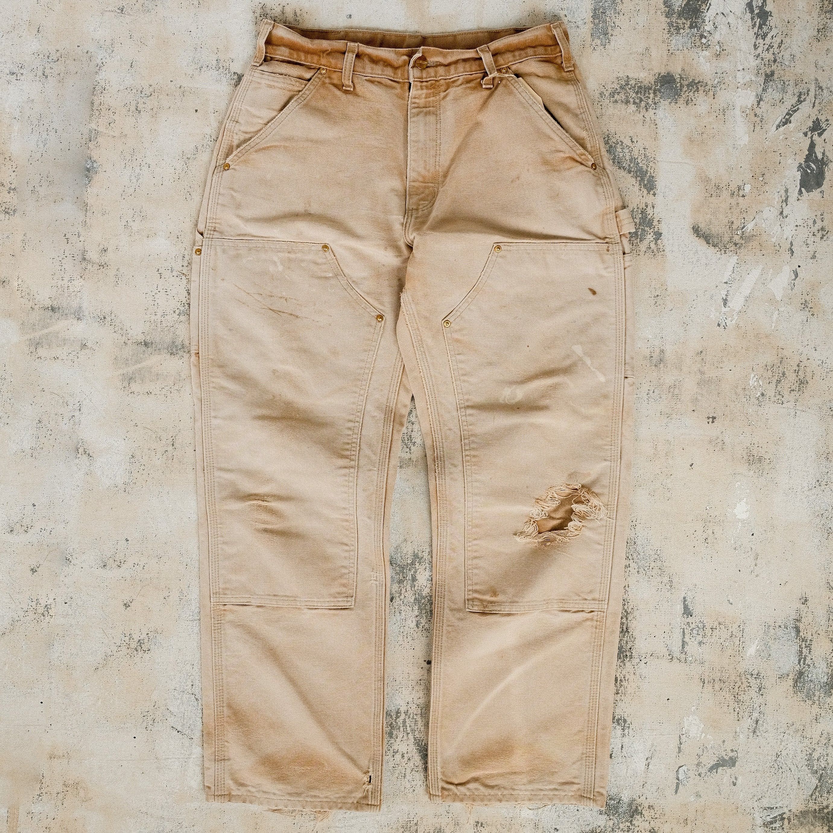 Carhartt × Vintage Thrashed Carhartt Double Knee Work Pants Size US 32 / EU 48 - 1 Thumbnail