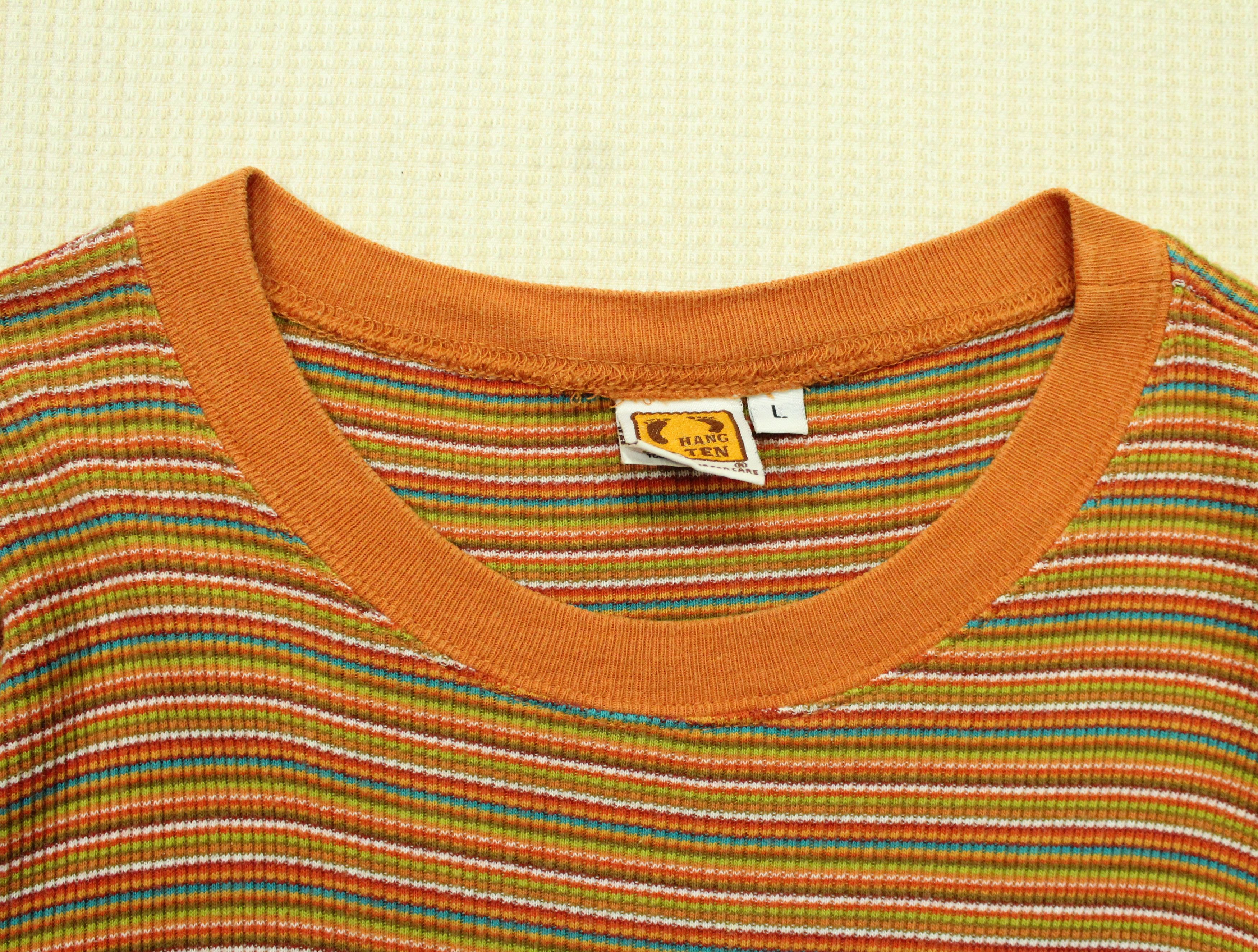 Hang Ten Vintage 90s HANG TEN T Shirt Striped Knit Skate Punk Size US L / EU 52-54 / 3 - 10 Thumbnail
