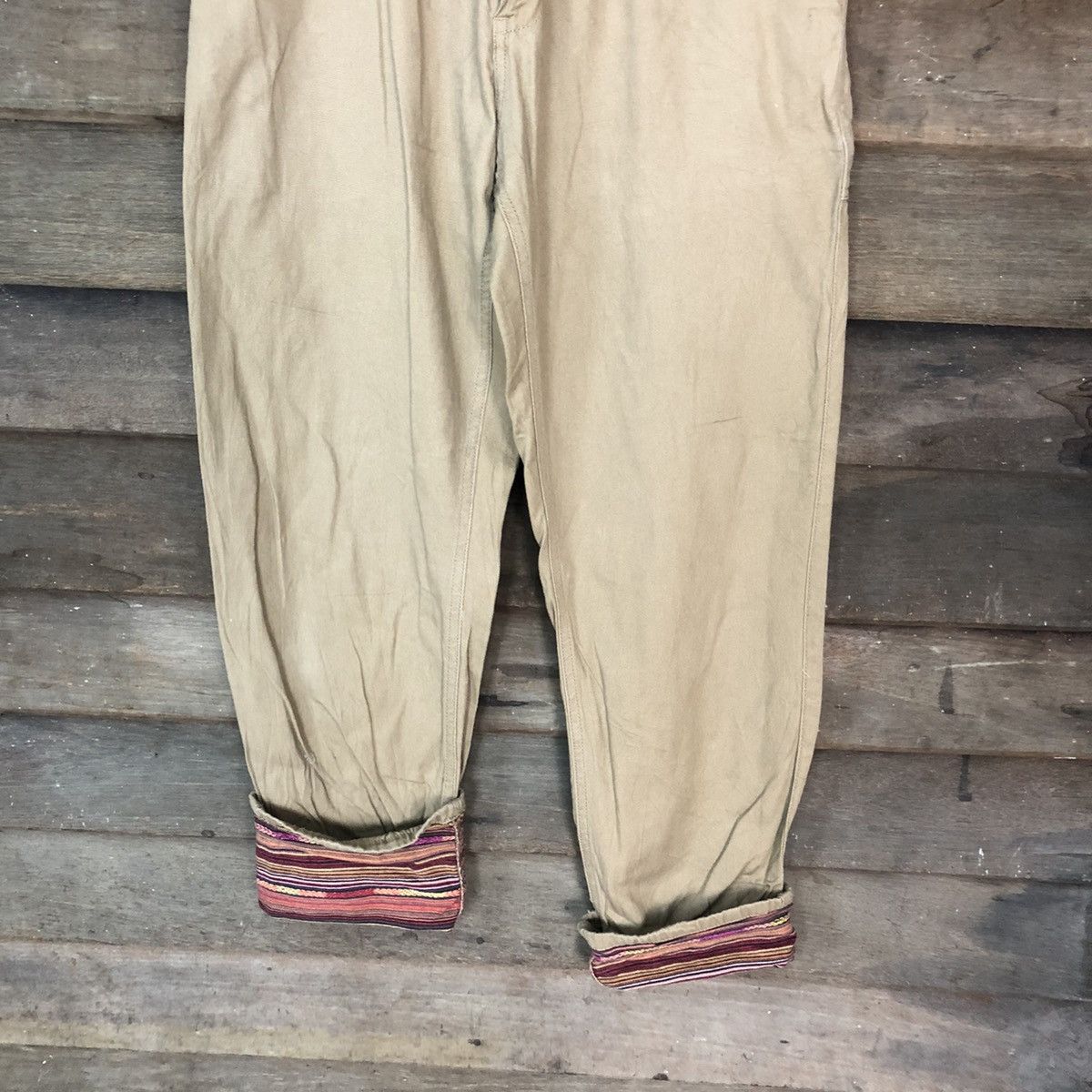 Japanese Brand Ortega navajo art Brown Casual Pants #6944 Size US 28 / EU 44 - 3 Thumbnail