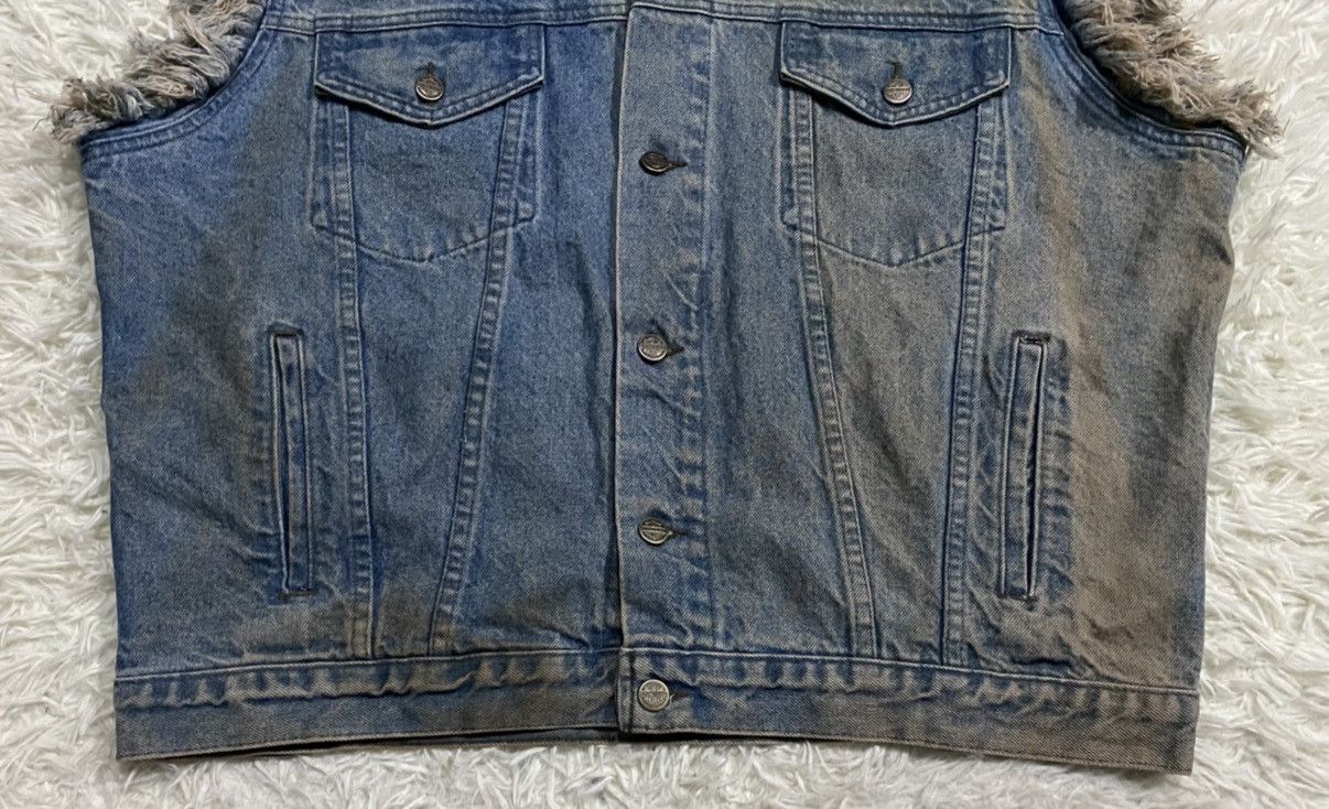 Harley Davidson Harley Davidson Sleeveless Distressed Denim Trucker Jacket Size US XL / EU 56 / 4 - 3 Thumbnail