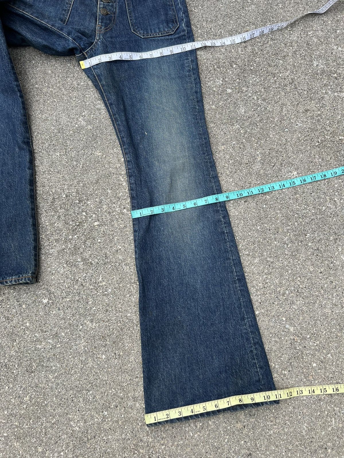Edwin × Vintage Super Flare Vintage Edwin Japan Fade Denim Jeans Size US 29 - 3 Thumbnail