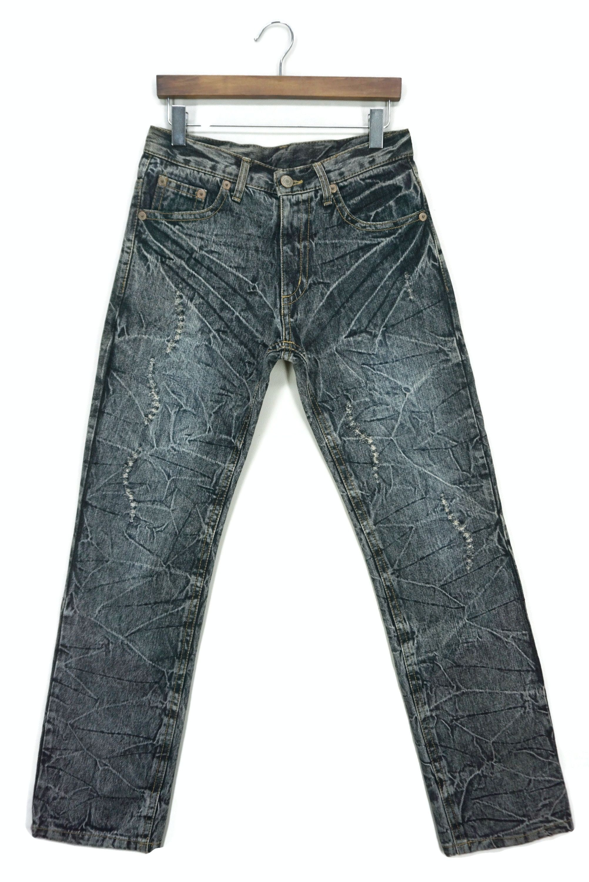 Japanese Brand Back and Forth Distressed Denim Jeans Size US 30 / EU 46 - 2 Thumbnail