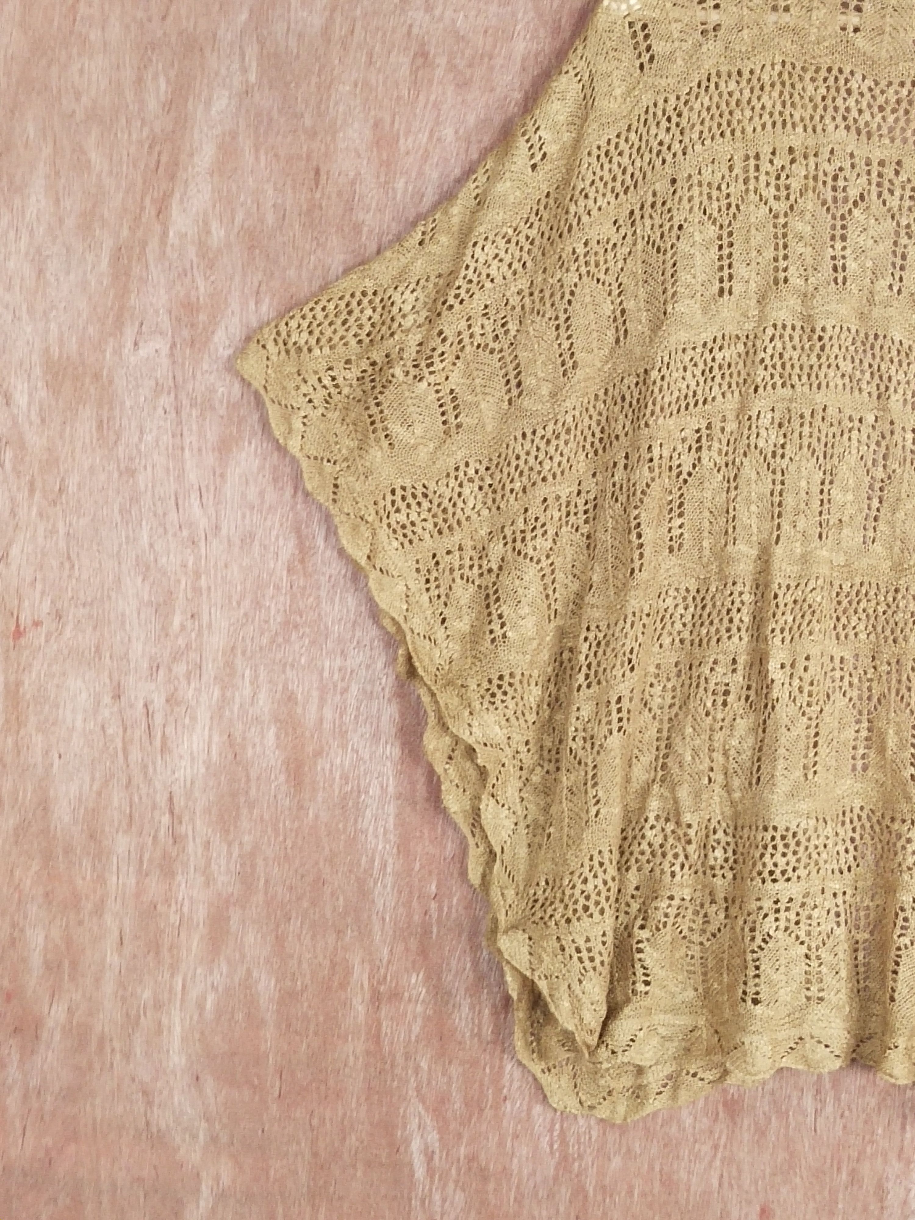 Japanese Brand Putielal brown crochet knitwear cardigan #H265 Size L / US 10 / IT 46 - 9 Thumbnail