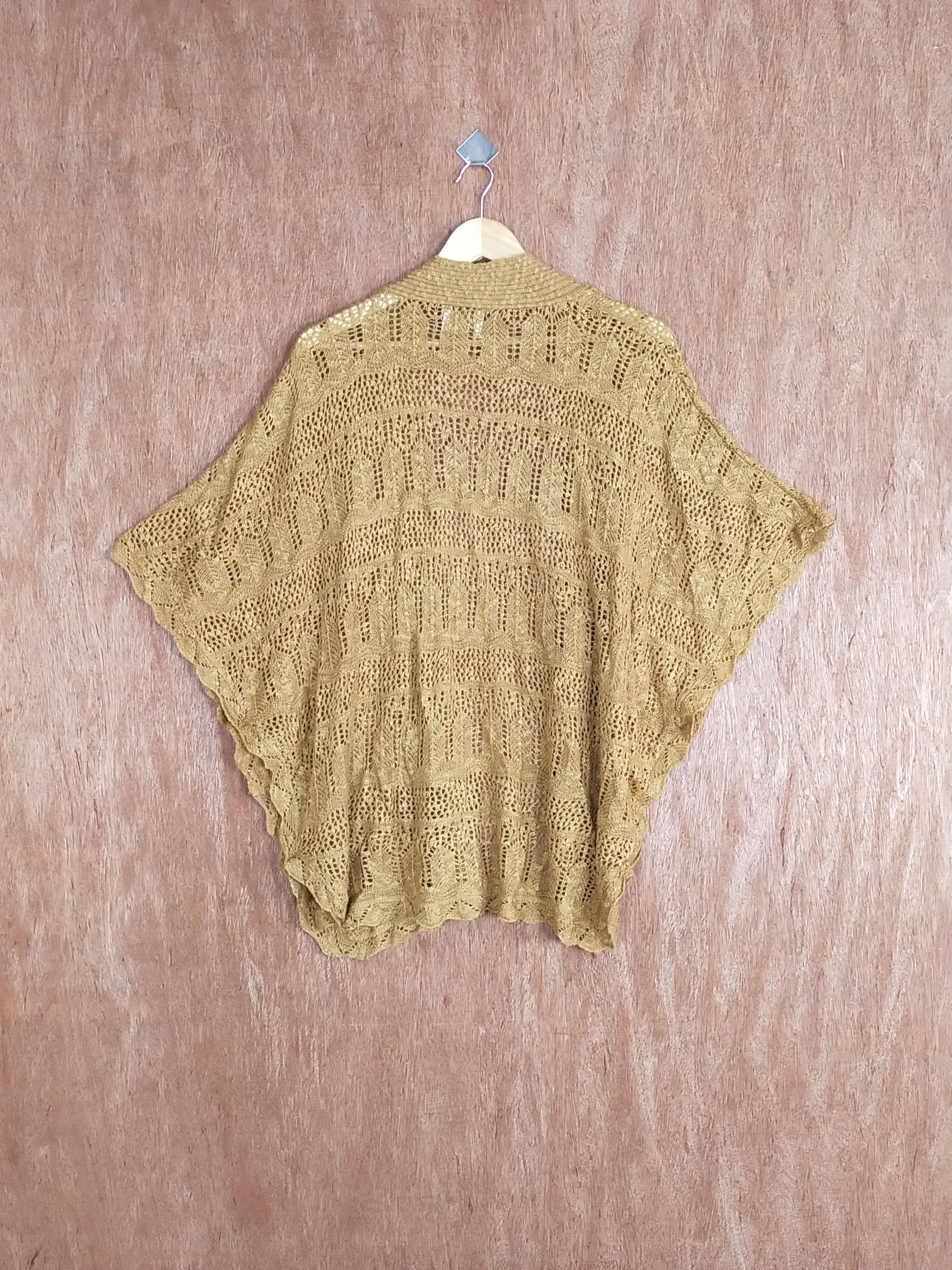 Japanese Brand Putielal brown crochet knitwear cardigan #H265 Size L / US 10 / IT 46 - 8 Thumbnail