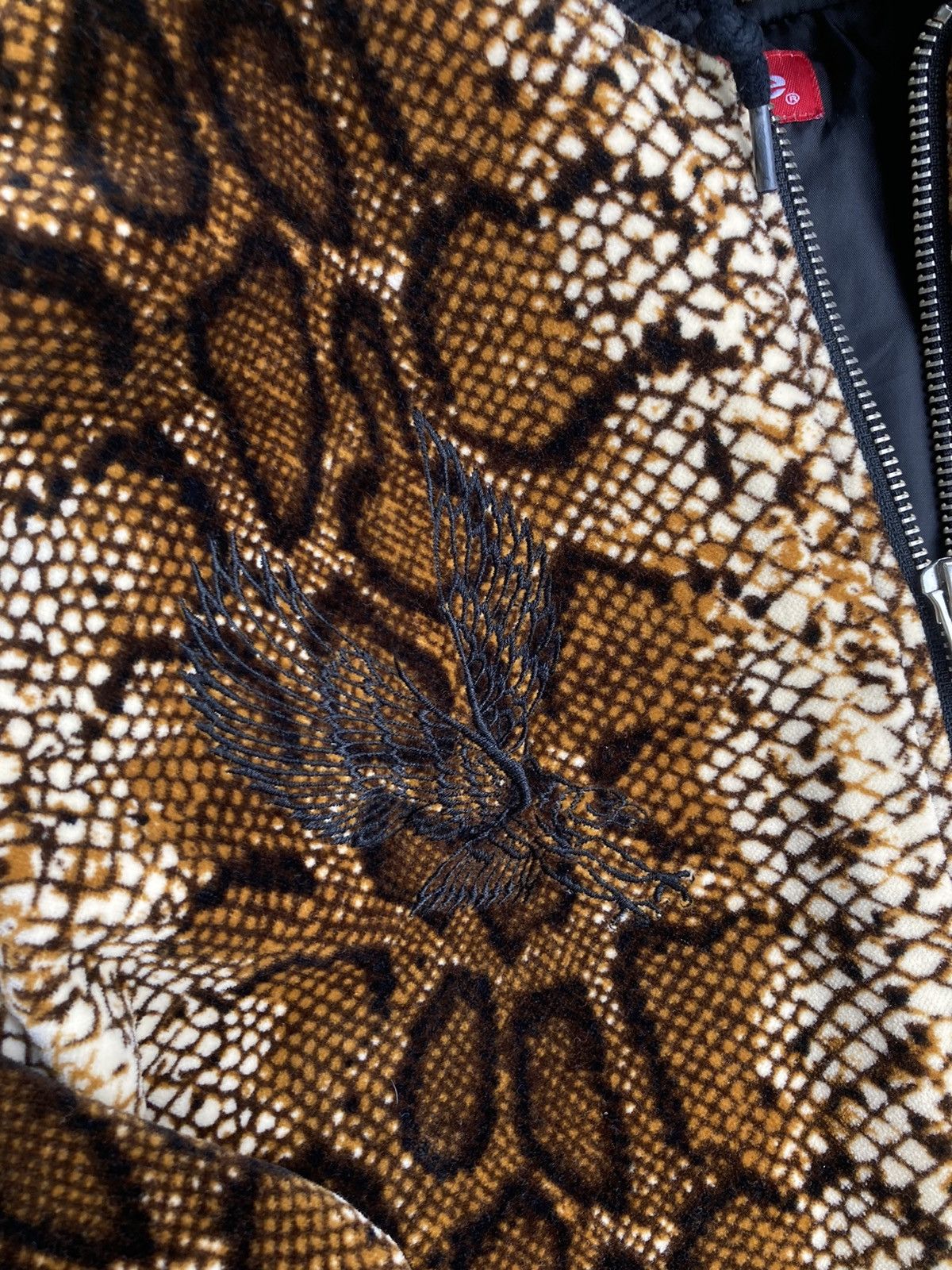 Supreme Supreme Velvet Snakeskin Hooded Bomber Size US L / EU 52-54 / 3 - 4 Thumbnail