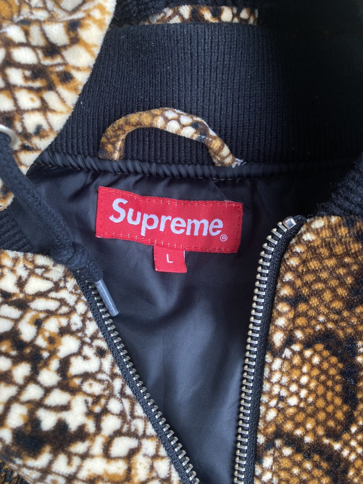 Supreme Supreme Velvet Snakeskin Hooded Bomber Size US L / EU 52-54 / 3 - 9 Thumbnail