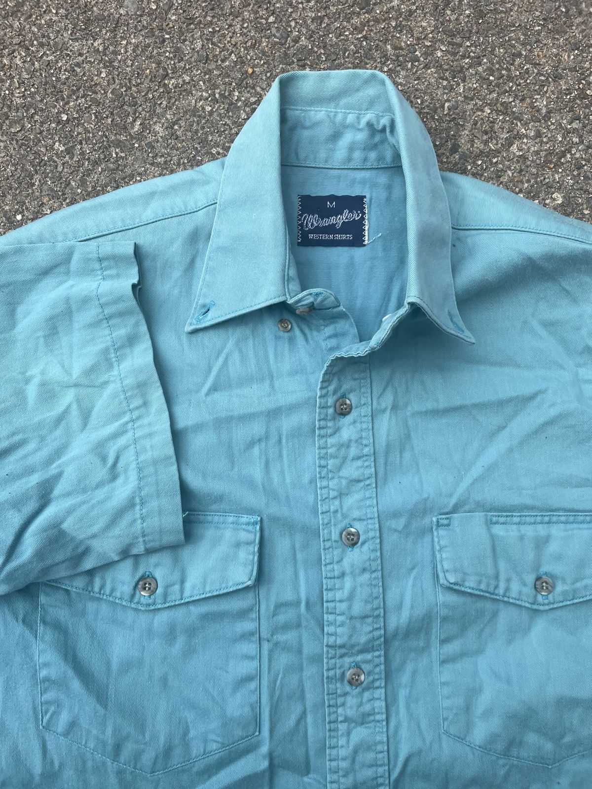 Vintage 80s Wrangler Button Up Shirt Short Sleeve Vintage 21x29 Size US L / EU 52-54 / 3 - 1 Thumbnail