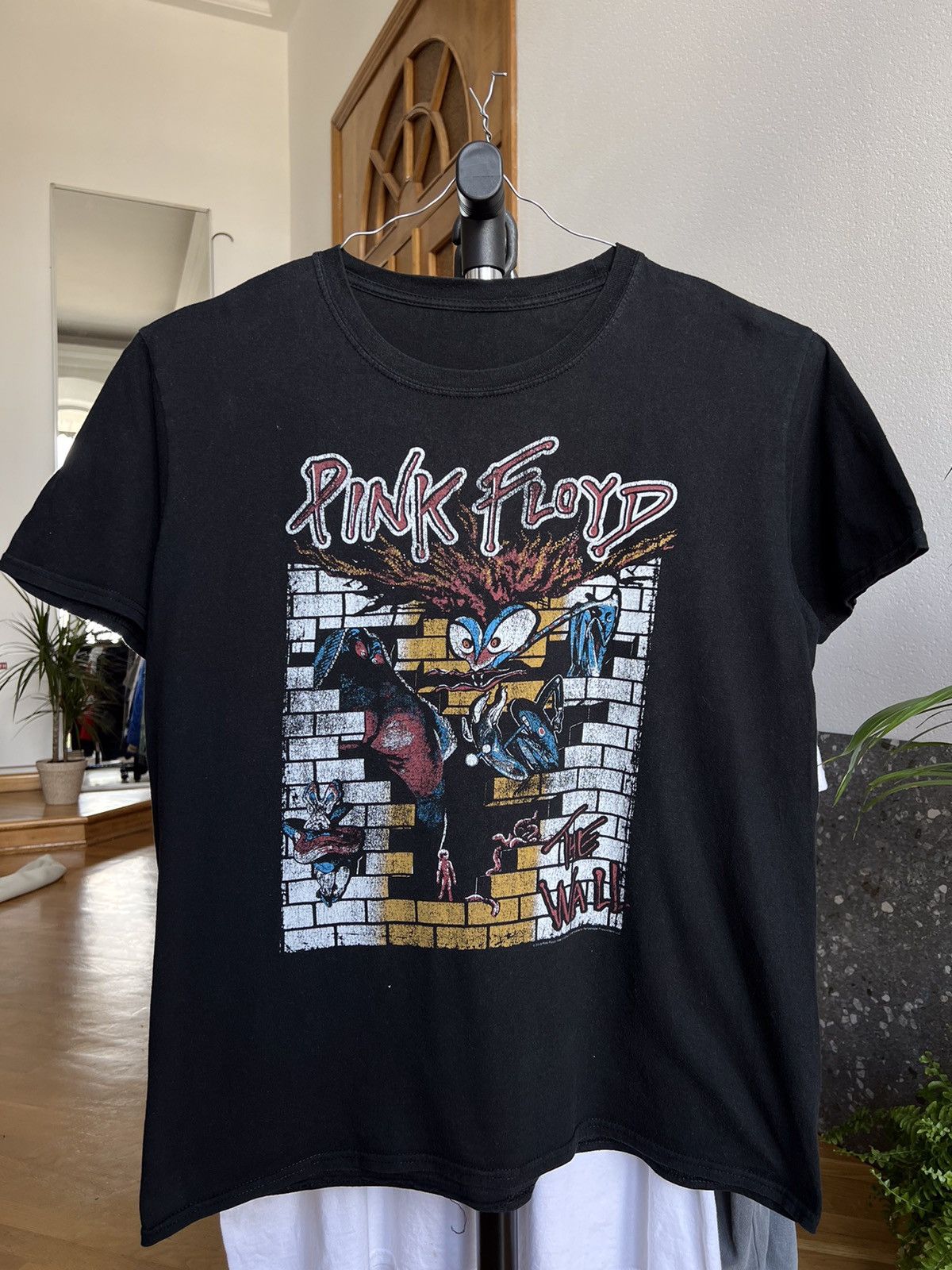 Maglietta Unisex Amplified Pink Floyd - Vintage White Con Orlo Sfilacciato