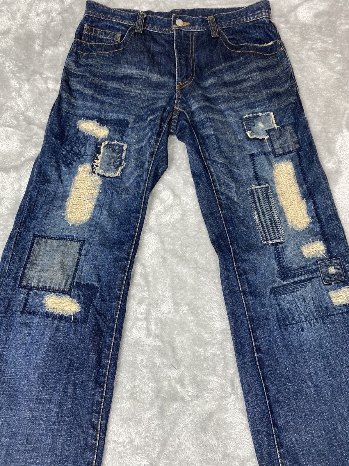Beauty Beast Japanese Brand Inspired By Visvim Patchwork Jeans. S086 Size US 32 / EU 48 - 3 Thumbnail