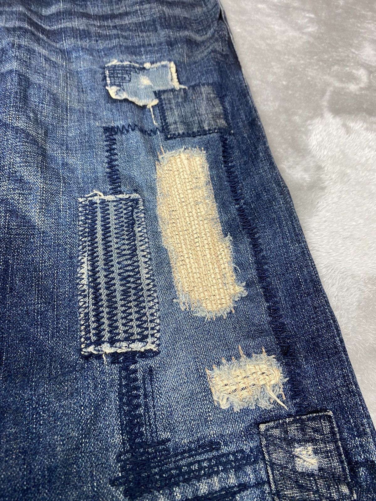 Beauty Beast Japanese Brand Inspired By Visvim Patchwork Jeans. S086 Size US 32 / EU 48 - 4 Thumbnail