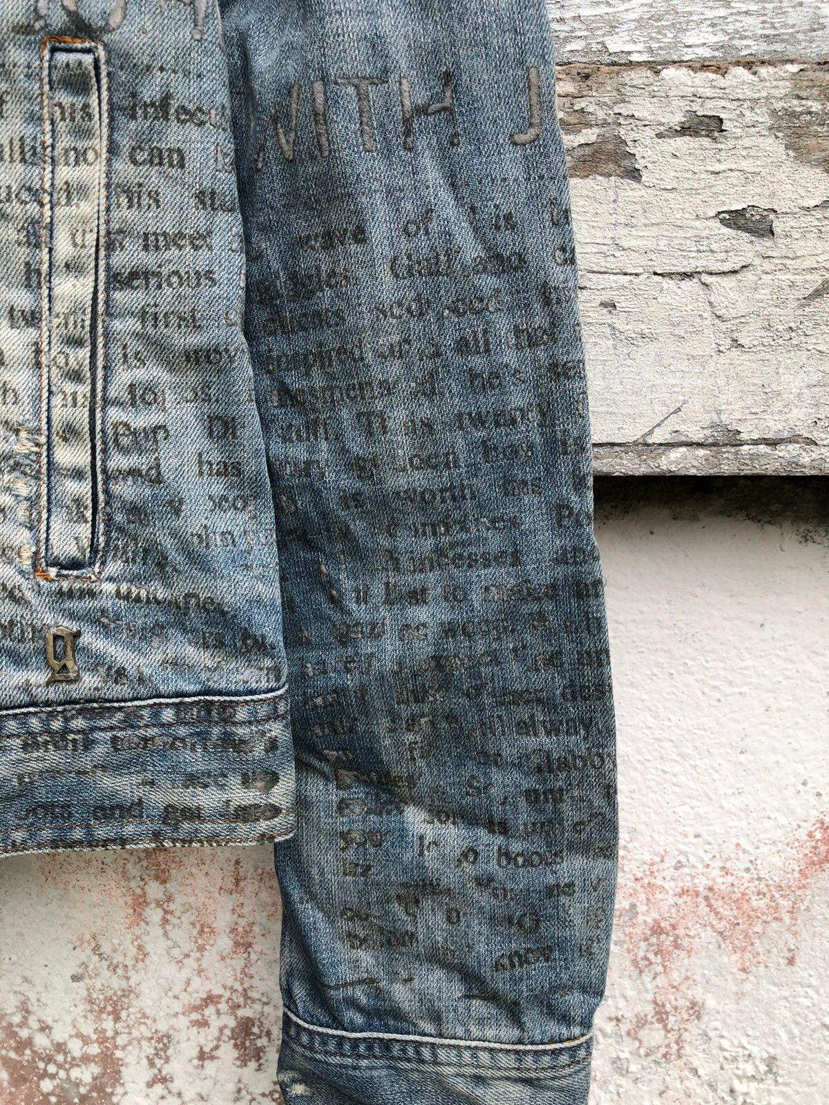 Archival Clothing Archived Galliano Poetic Printed Blue Washed Denim Trucker Size US M / EU 48-50 / 2 - 6 Thumbnail