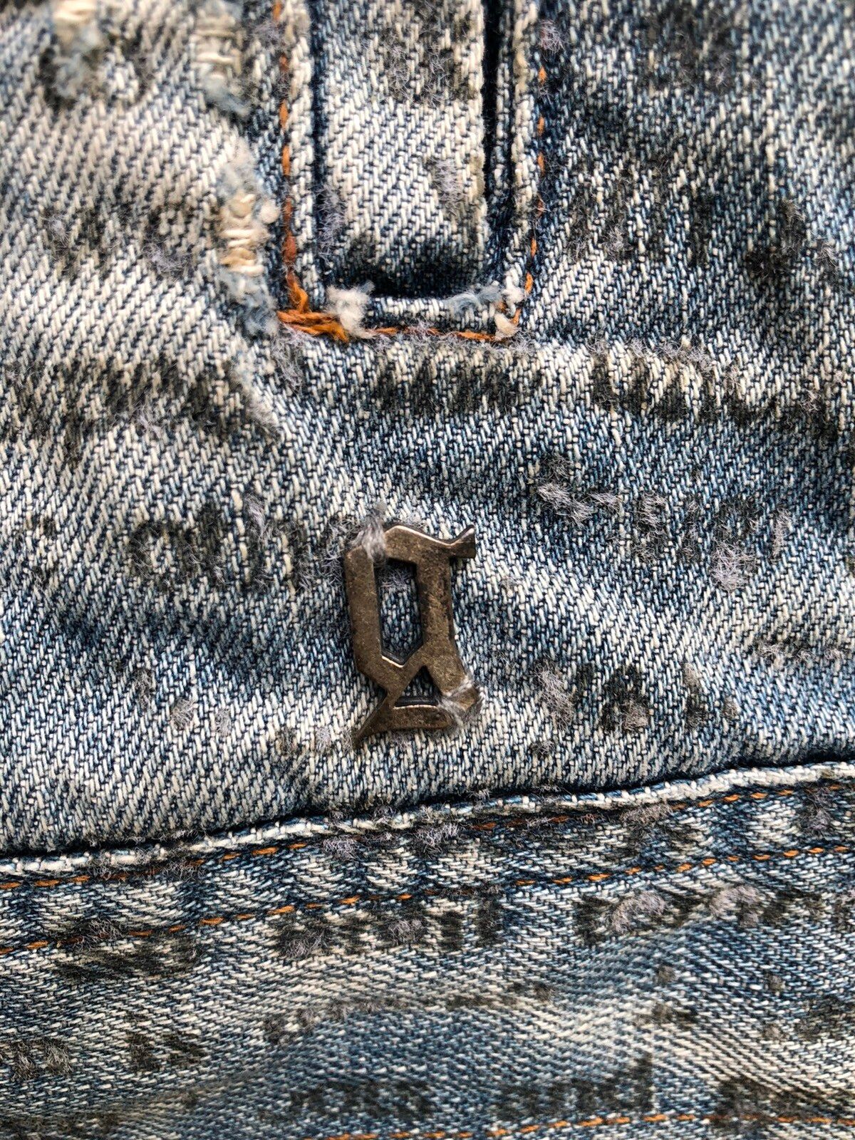 Archival Clothing Archived Galliano Poetic Printed Blue Washed Denim Trucker Size US M / EU 48-50 / 2 - 12 Thumbnail