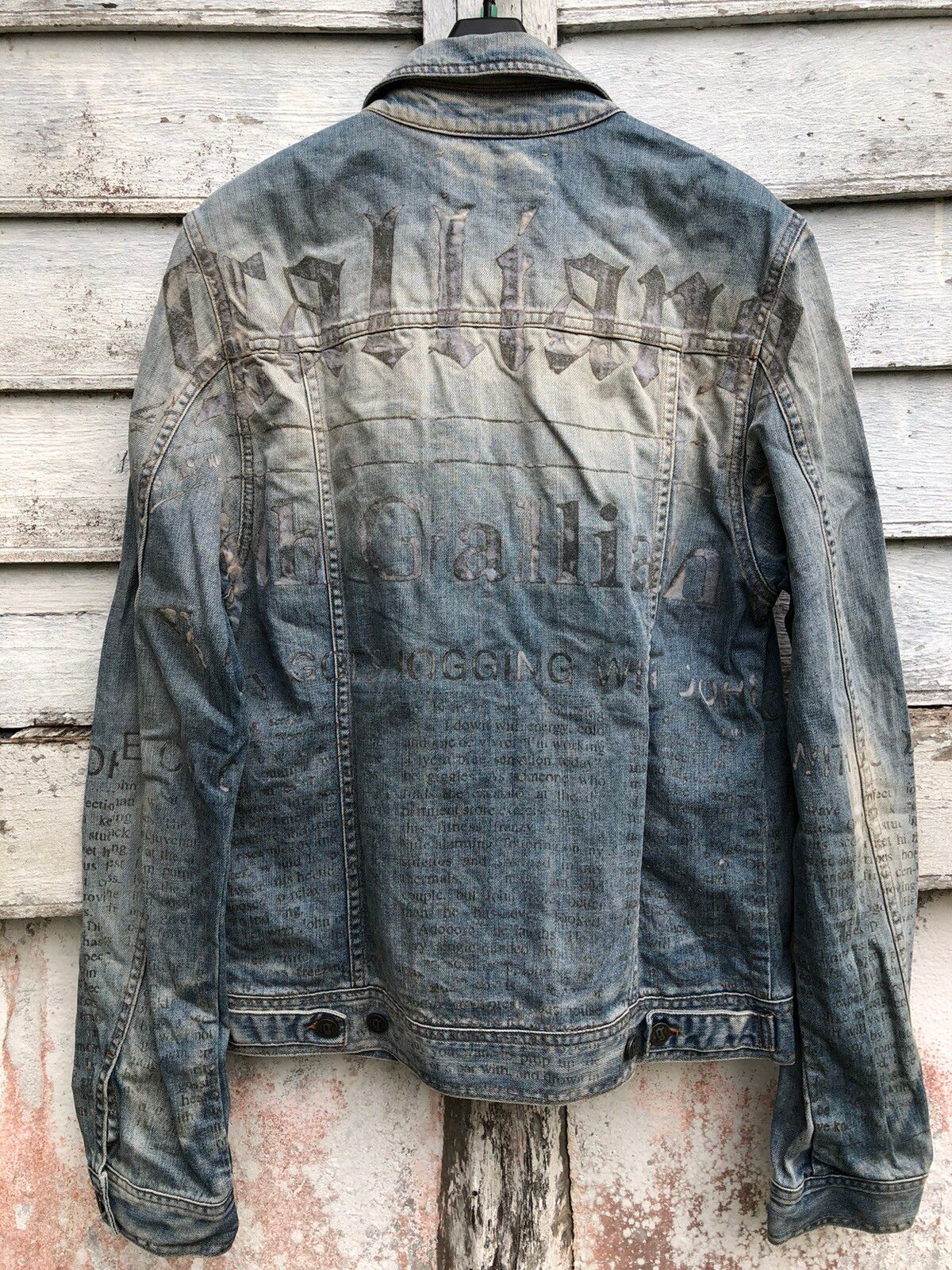 Archival Clothing Archived Galliano Poetic Printed Blue Washed Denim Trucker Size US M / EU 48-50 / 2 - 4 Thumbnail