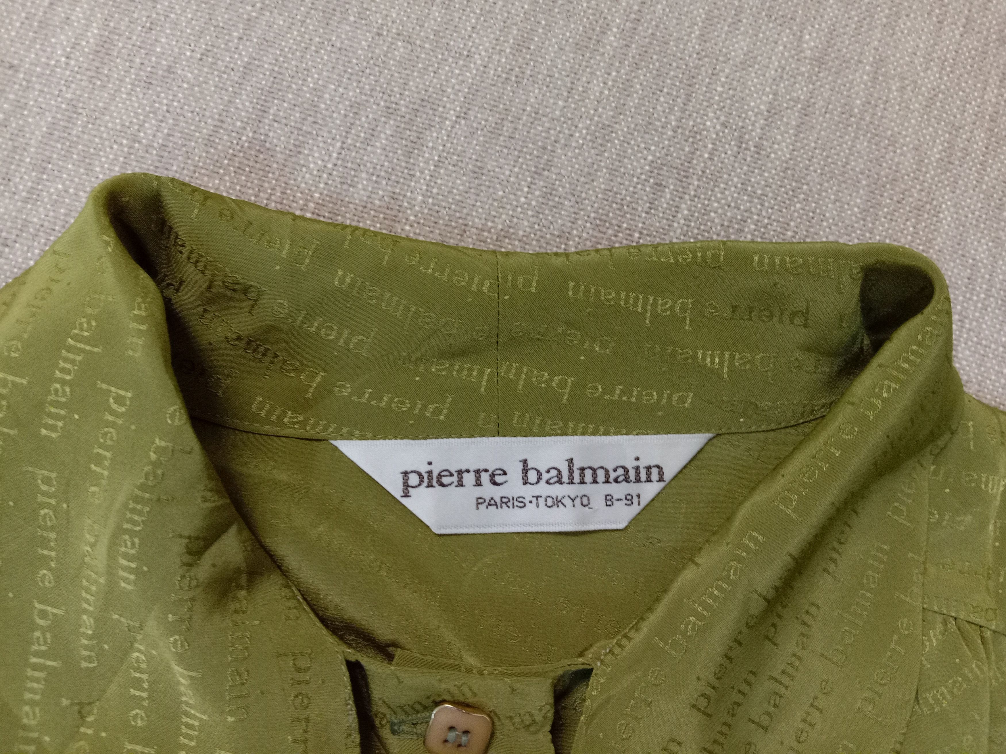 Pierre Balmain × Vintage RARE VINTAGE PIERRE BALMAIN BLOUSE SHIRT SPELLOUT ALL OVER Size M / US 6-8 / IT 42-44 - 6 Thumbnail