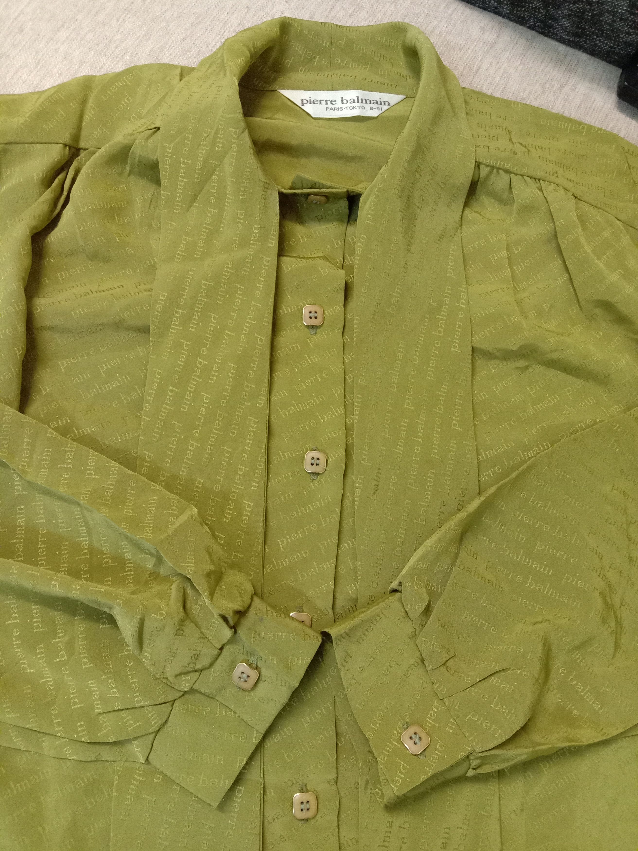 Pierre Balmain × Vintage RARE VINTAGE PIERRE BALMAIN BLOUSE SHIRT SPELLOUT ALL OVER Size M / US 6-8 / IT 42-44 - 7 Thumbnail