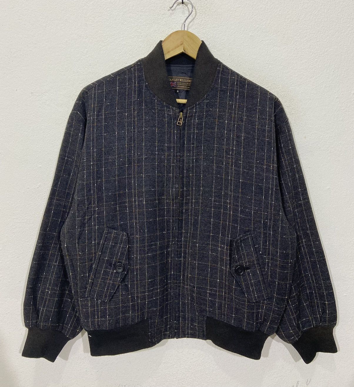 Vintage Stanley William Checkered Bomber Windbreaker Jacket