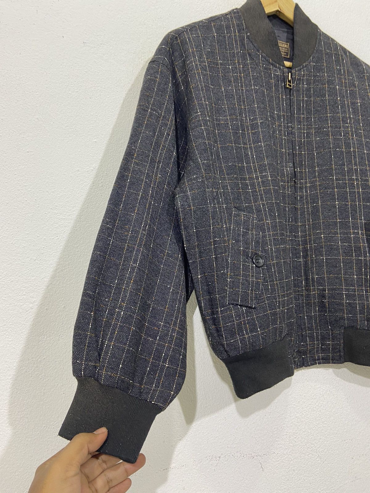 Vintage Stanley William Checkered Bomber Windbreaker Jacket