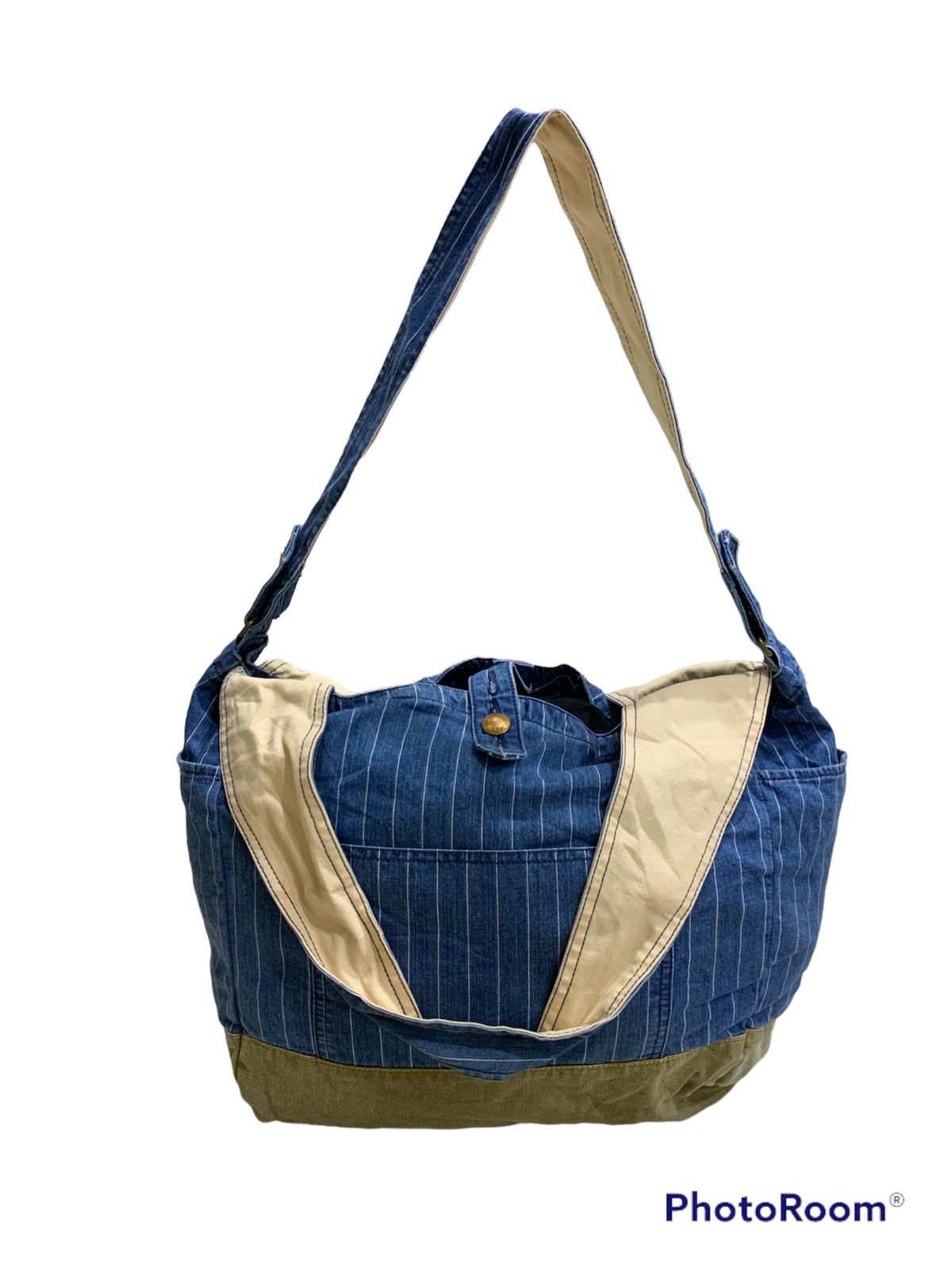 Japanese Brand UNION MADE HICKORY HOBO TOTE BAG DENIM Size ONE SIZE - 2 Thumbnail