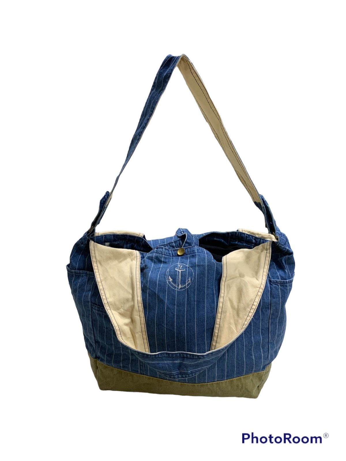 Japanese Brand UNION MADE HICKORY HOBO TOTE BAG DENIM Size ONE SIZE - 1 Thumbnail