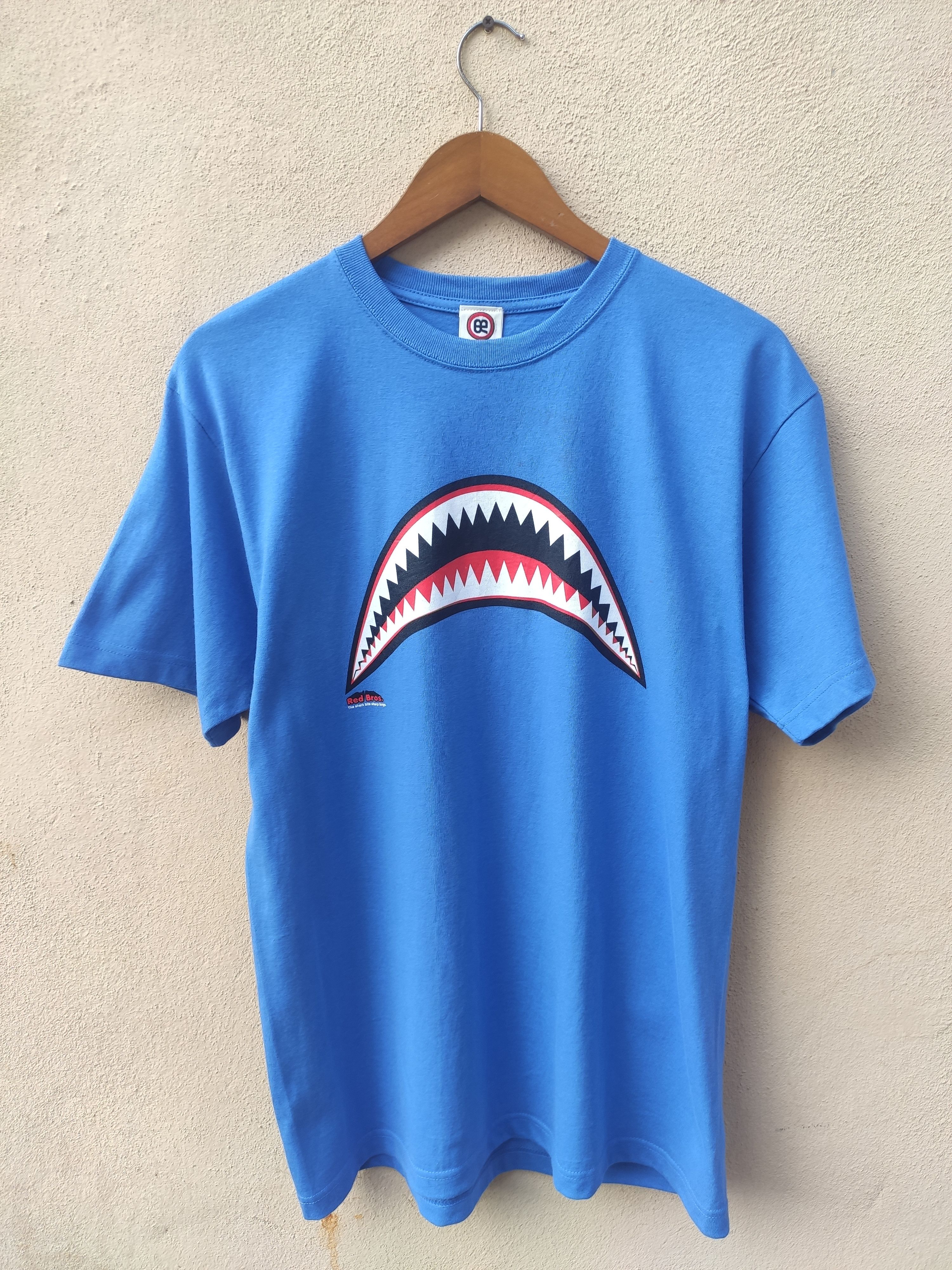 Red Bros t shirt shark bape