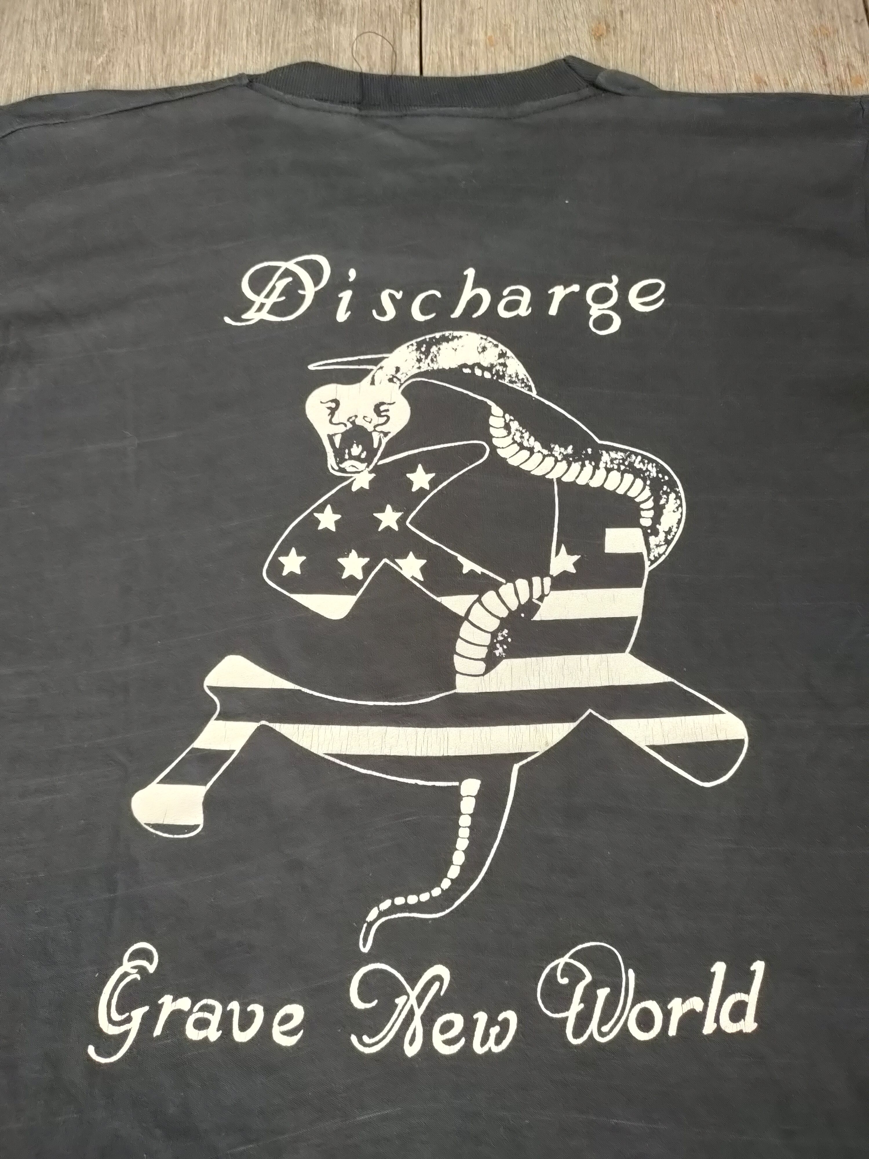 Band Tees Vintage 80s Discharge (Grave new world) shirt | Grailed