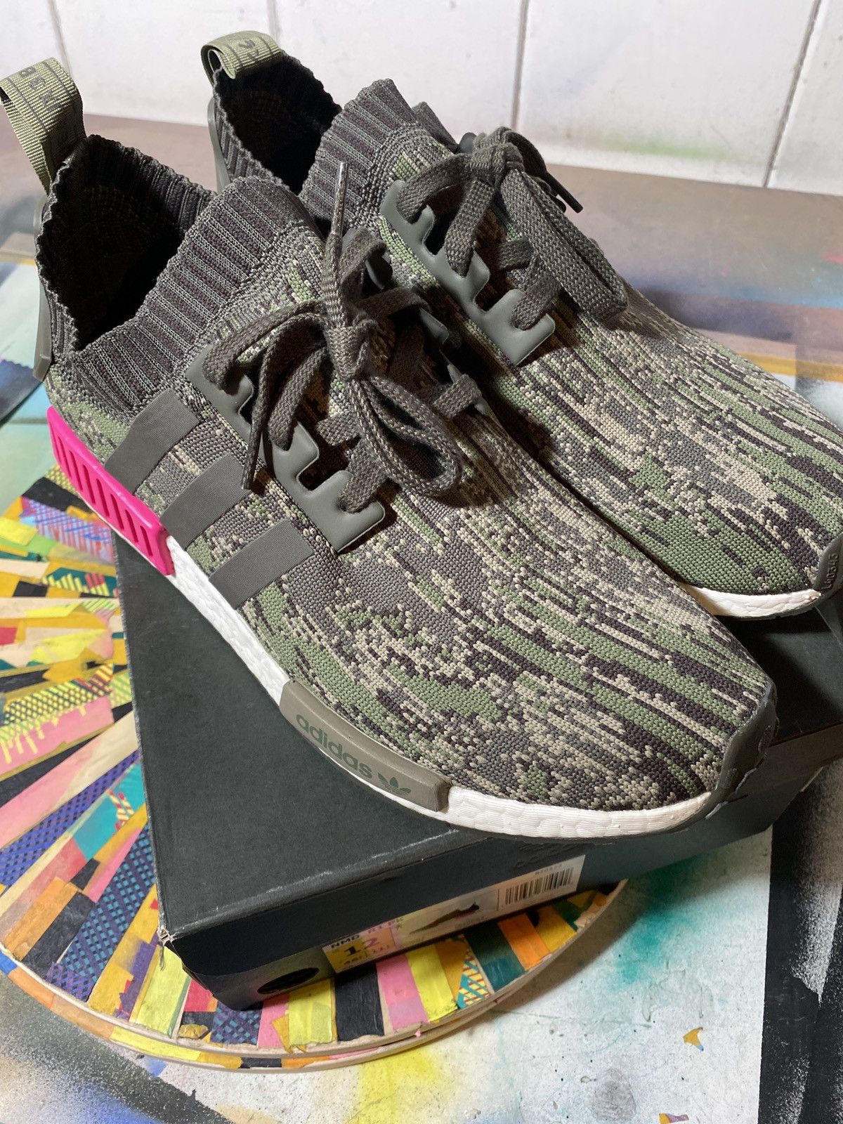 Adidas Nmd R 1 Primeknit Utility Grey Camo Grailed