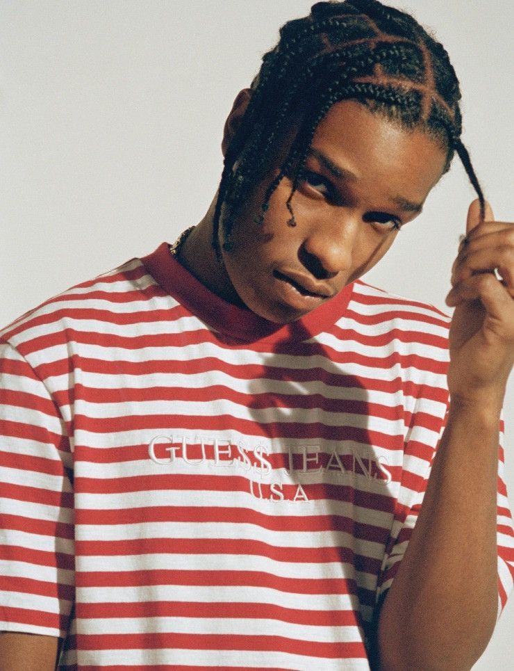 Guess Guess x ASAP Rocky Striped Tee Grailed