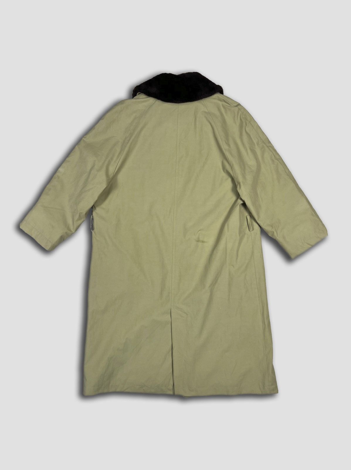 Burberry × Vintage Burberry Prorsum Wmns Novacheck Fur Neck Wool Trench Coat Size ONE SIZE - 4 Thumbnail