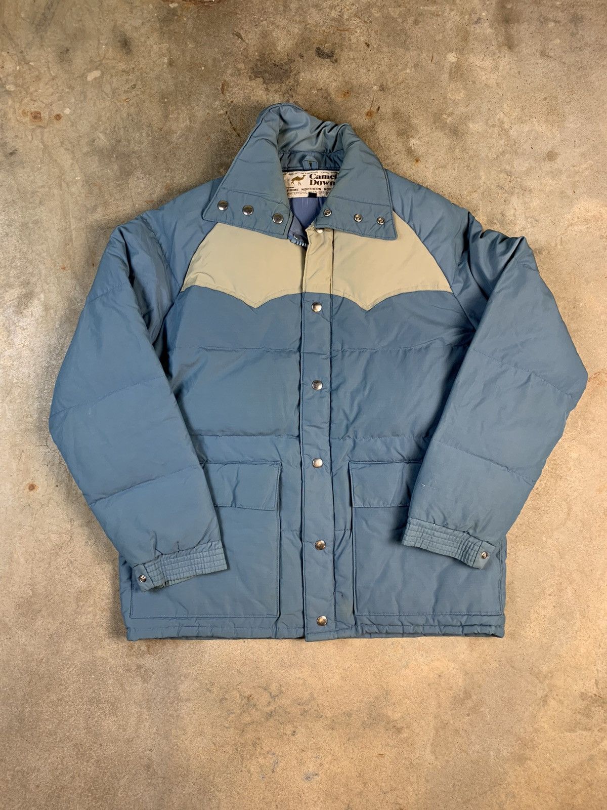 Vintage Vintage Camel Down Men’s Blue Western Goose Down Jacket | Grailed