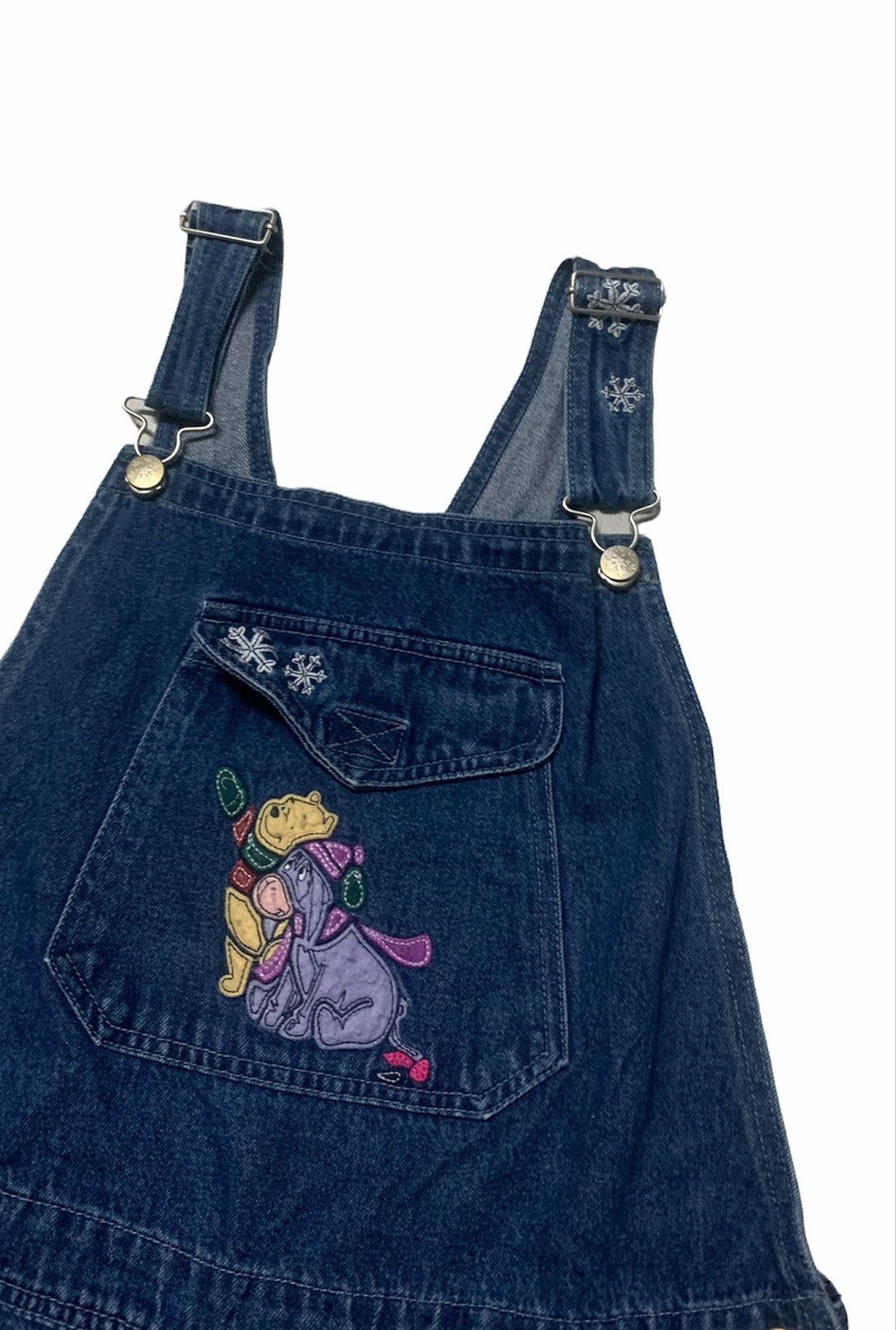 Disney × Vintage Rare! 90s Winnie The Pooh Disney store embroidery logo denim Size US 36 / EU 52 - 4 Thumbnail