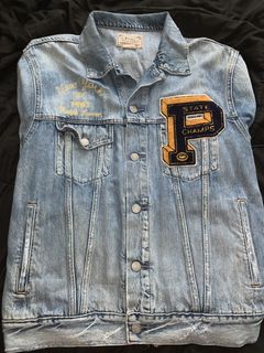 Ralph lauren varsity denim on sale jacket