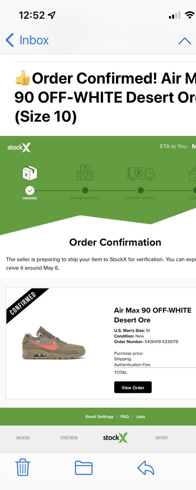 Nike × Off-White Off White Air Max 90 Desert Size 10 Size US 10 / EU 43 - 10 Thumbnail