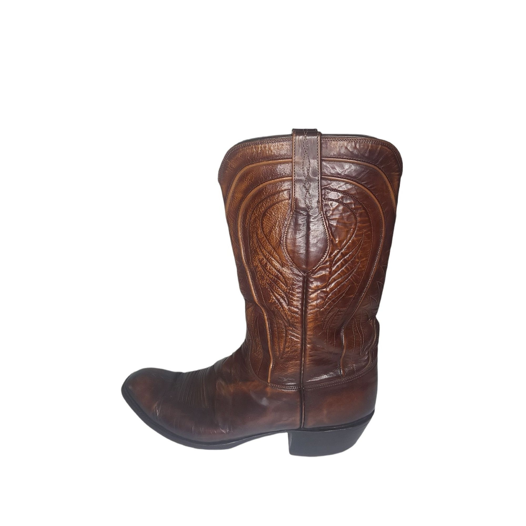 Bottes Western Lucchese Pour Homme - Taille 10.5 D - Cuir De Chèvre Marron Vieilli Naturellement