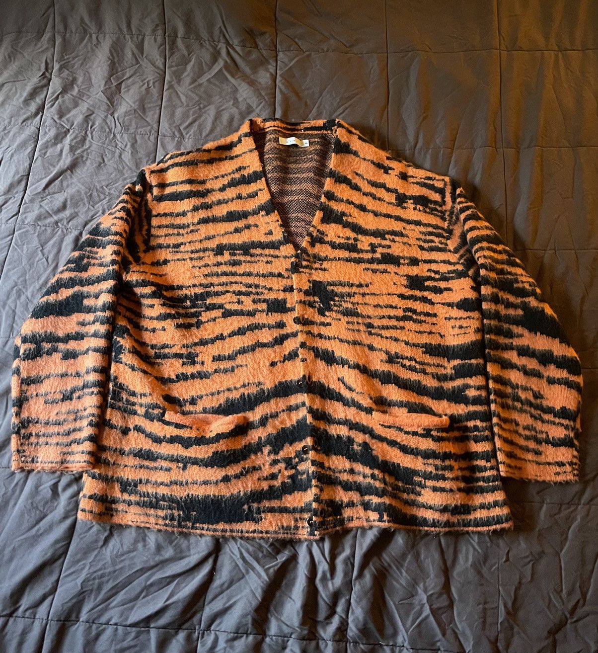 MNML MOHAIR ZEBRA CARDIGAN SWEATER | Orange/Black | Tiger MNML MOHAIR ZEBRA CARDIGAN SWEATER | Orange/Black | Tiger
