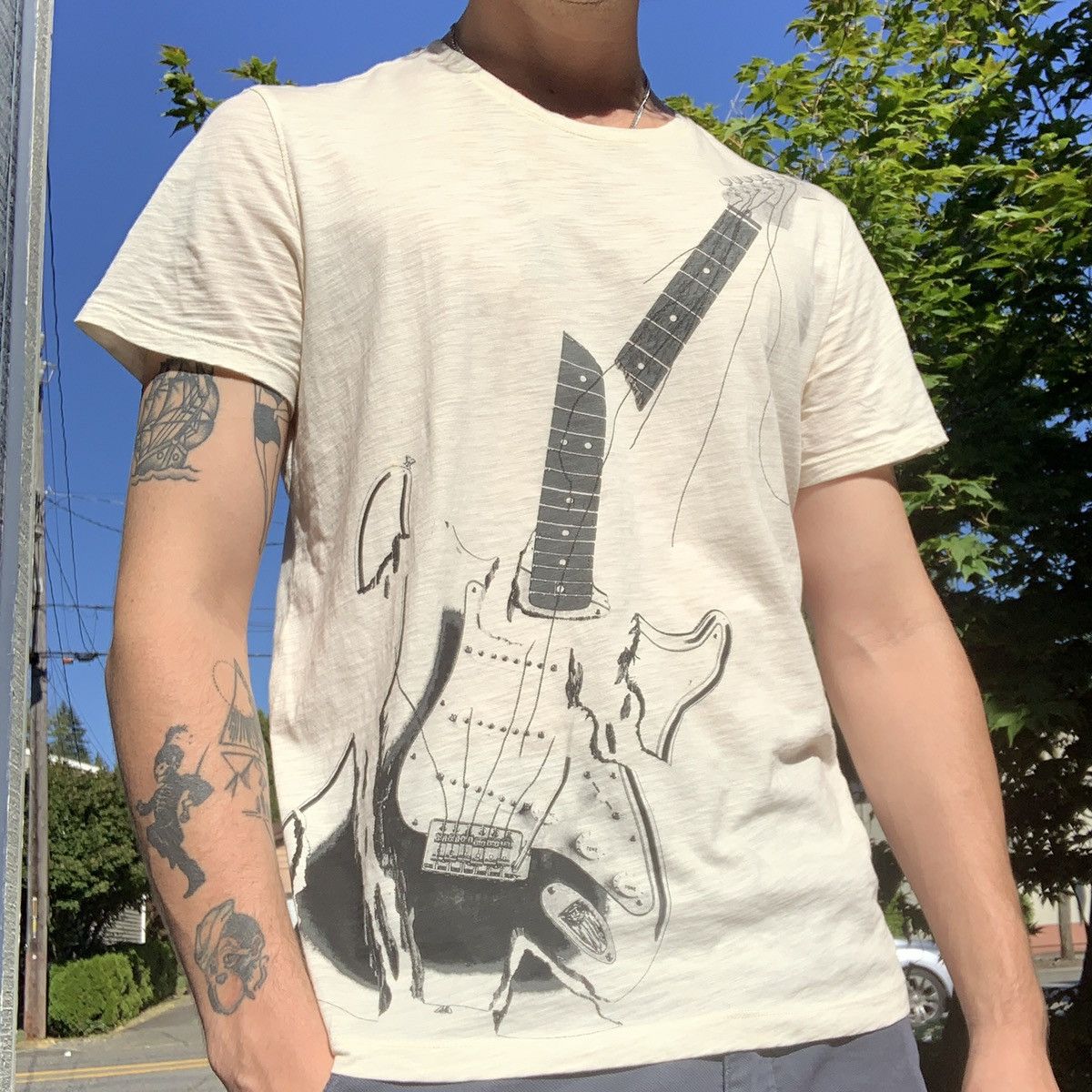 John Varvatos John Varvatos Star USA Guitar Neck Tee | Grailed