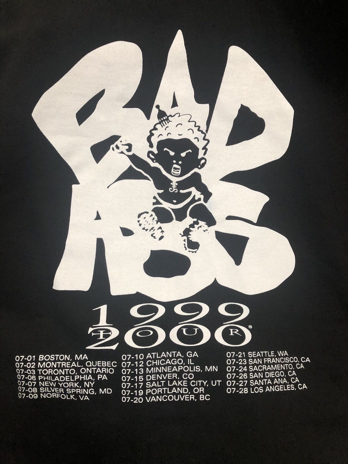 Pro Era × Rap Tees Joey Badass 1999 2000 Tour Black Hoodie Size 