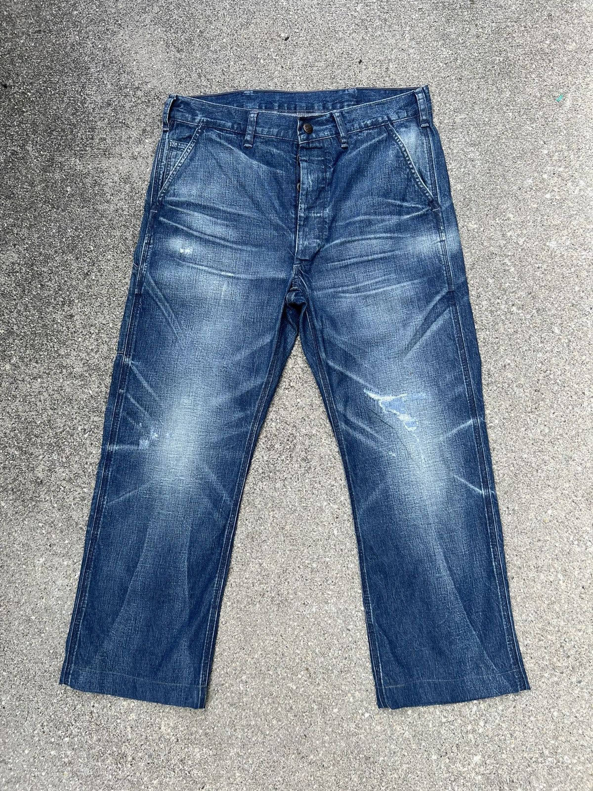 Polo Ralph Lauren Vintage Polo RL Distress Military Denim Trashed Cropped Pant Size US 32 / EU 48 - 1 Thumbnail