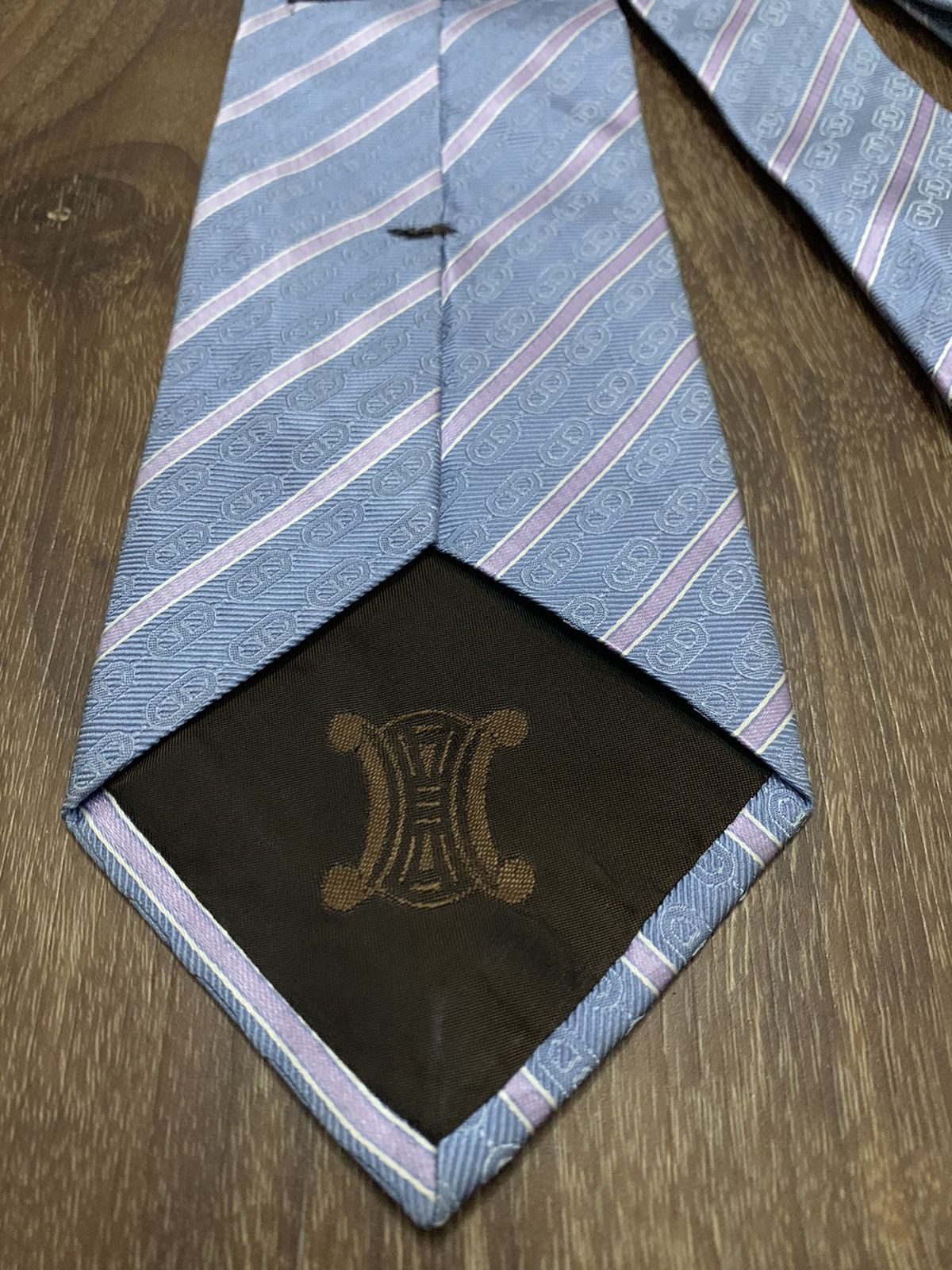Celine Celine Stripes Printed Design Tie Size ONE SIZE - 7 Thumbnail