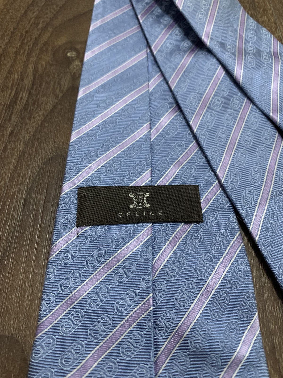 Celine Celine Stripes Printed Design Tie Size ONE SIZE - 8 Thumbnail