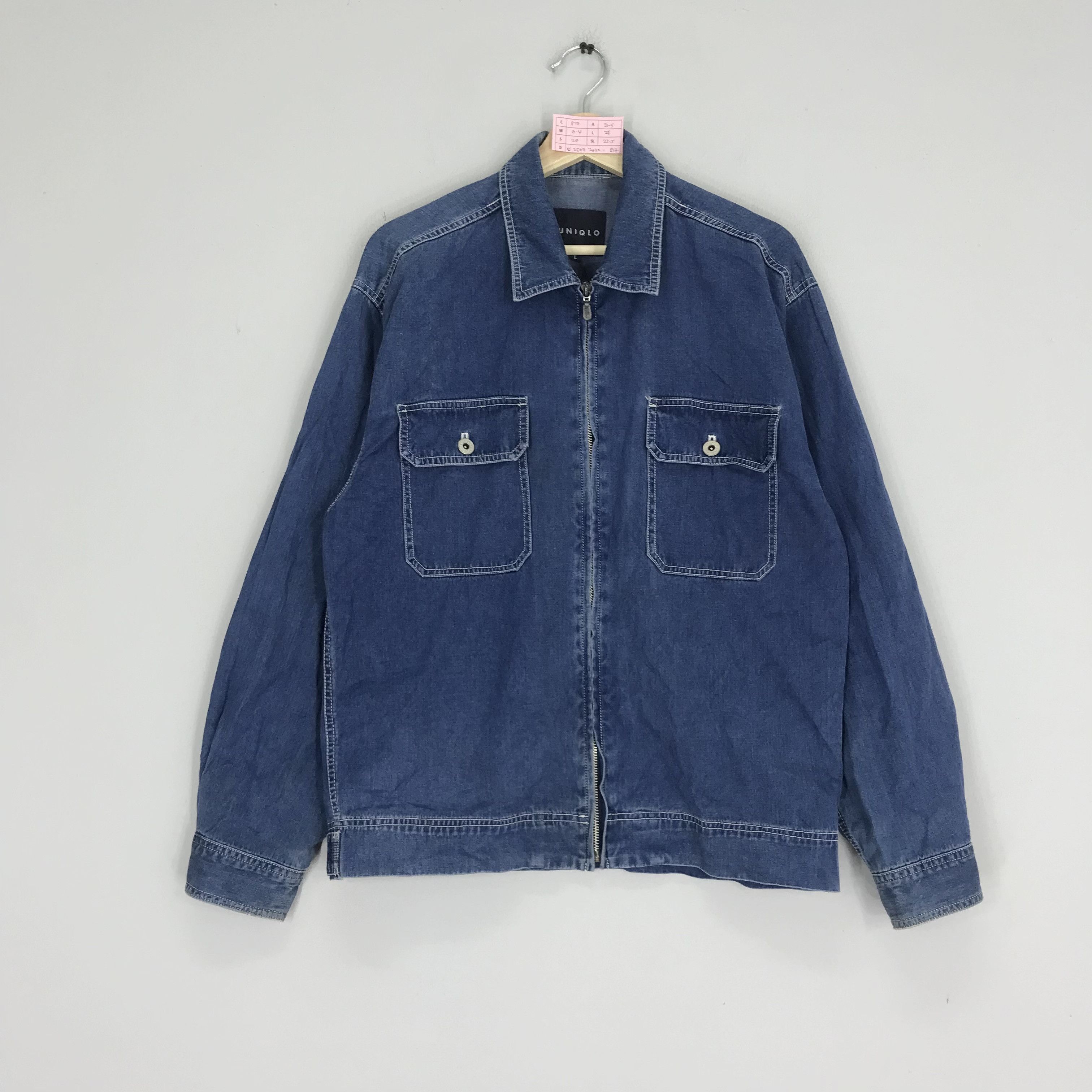 Uniqlo Uniqlo Denim Jeans Blue Indigo Zipper Jacket Size US L / EU 52-54 / 3 - 1 Thumbnail