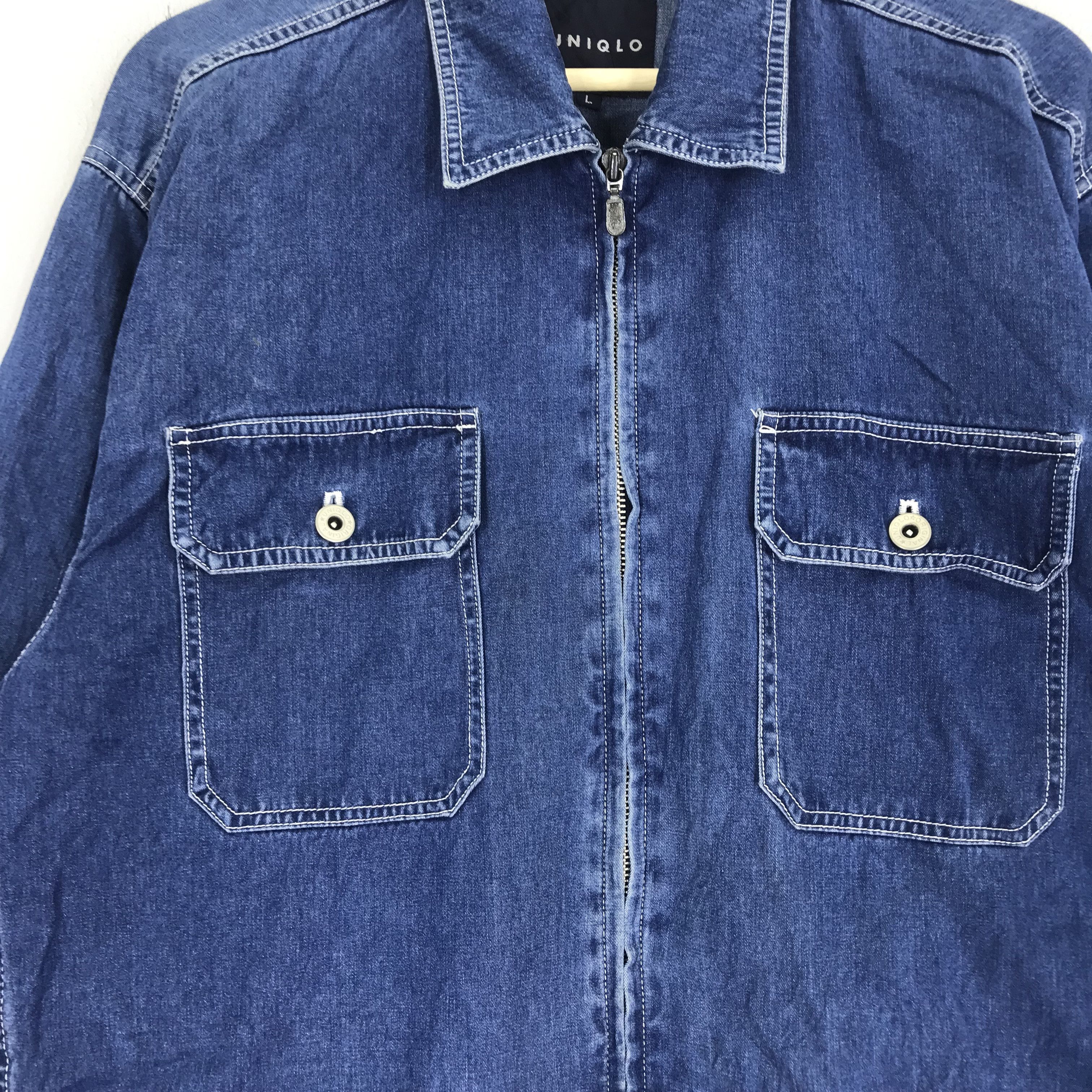 Uniqlo Uniqlo Denim Jeans Blue Indigo Zipper Jacket Size US L / EU 52-54 / 3 - 4 Thumbnail