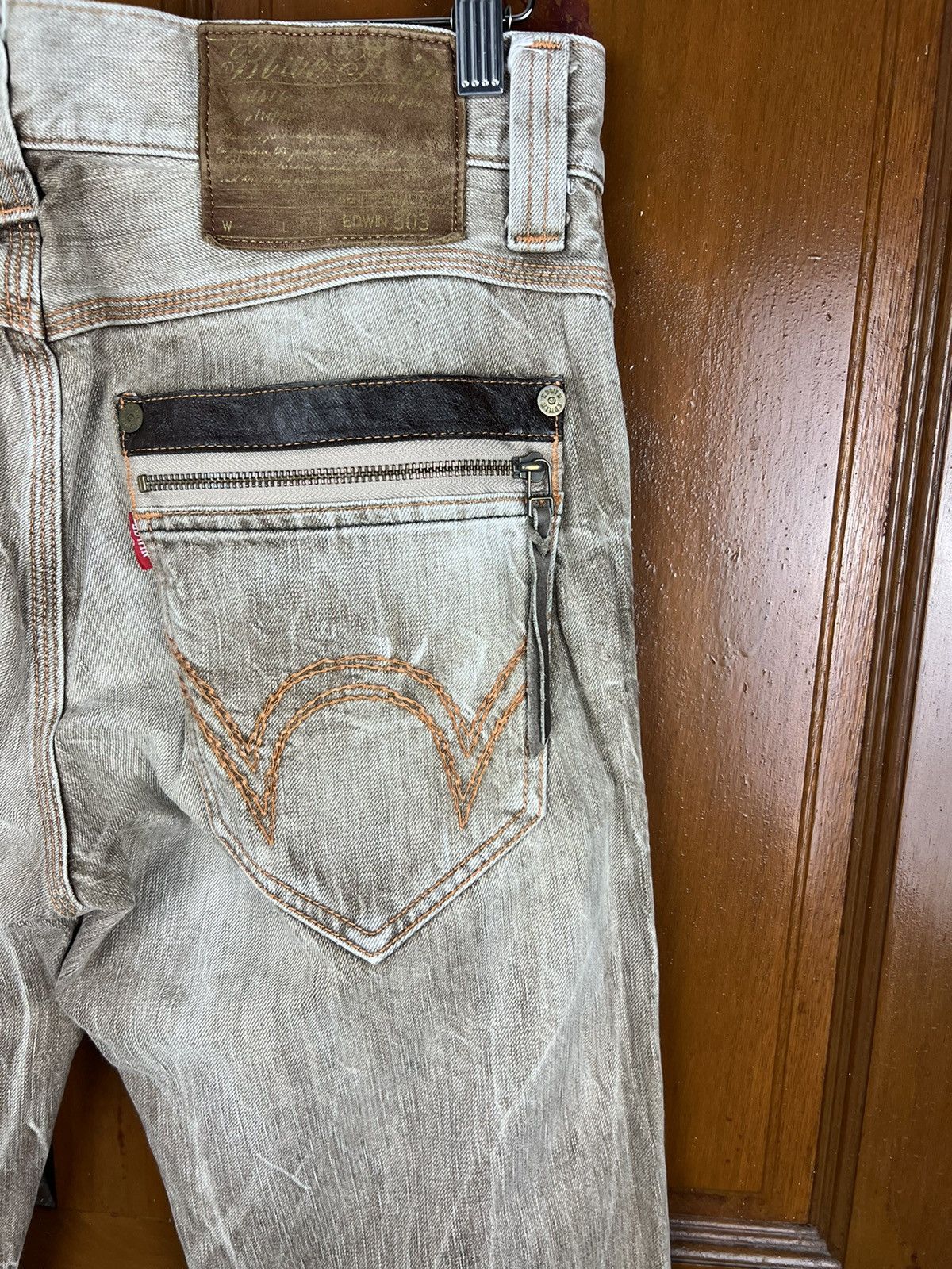 Edwin Vintage Edwin 503 Blue Trip Jeans With Very Rare Design Size US 34 / EU 50 - 12 Thumbnail