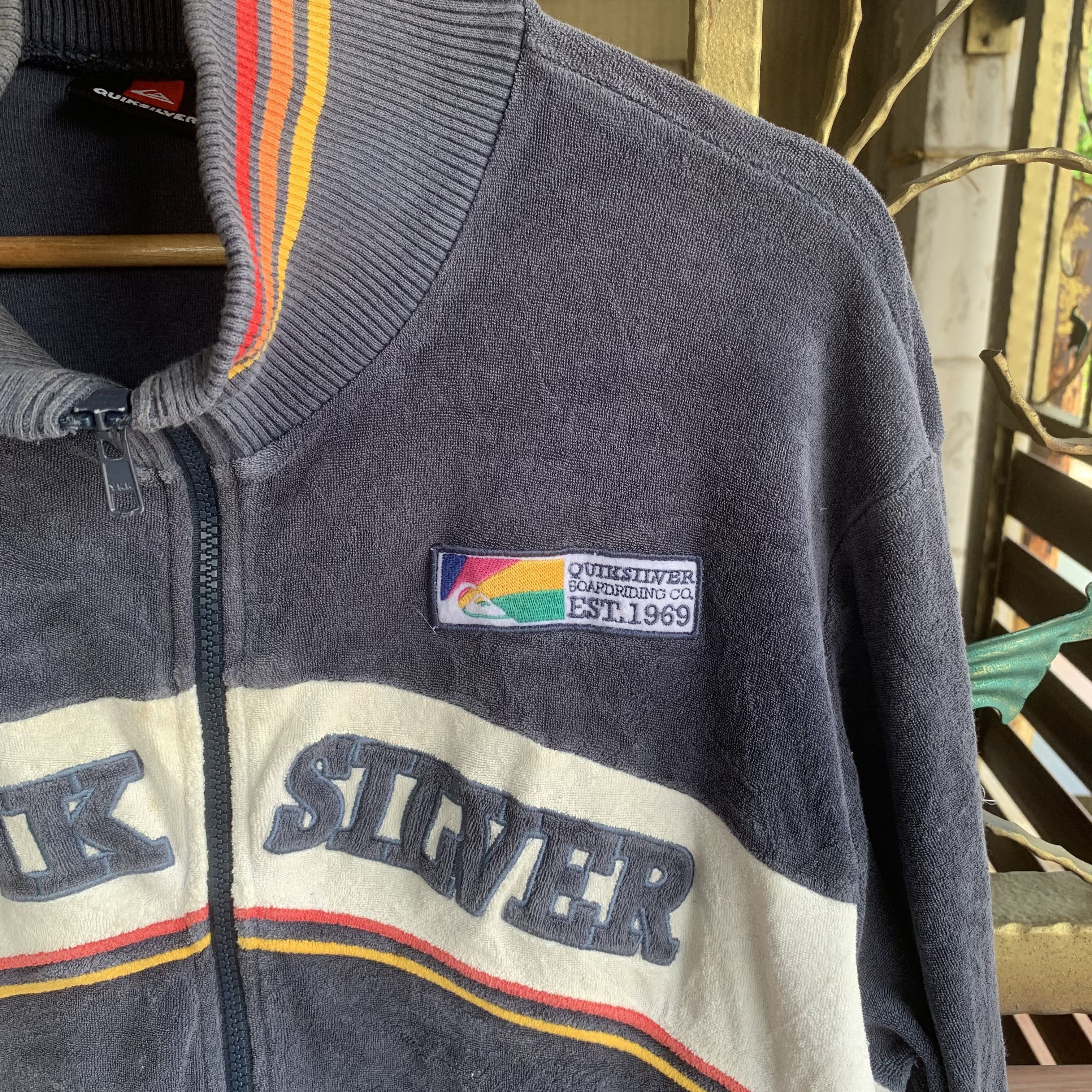 Quiksilver 💥RARE! Vintage Quiksilver Spell Out Fleece Sweater Jacket Size US L / EU 52-54 / 3 - 8 Thumbnail
