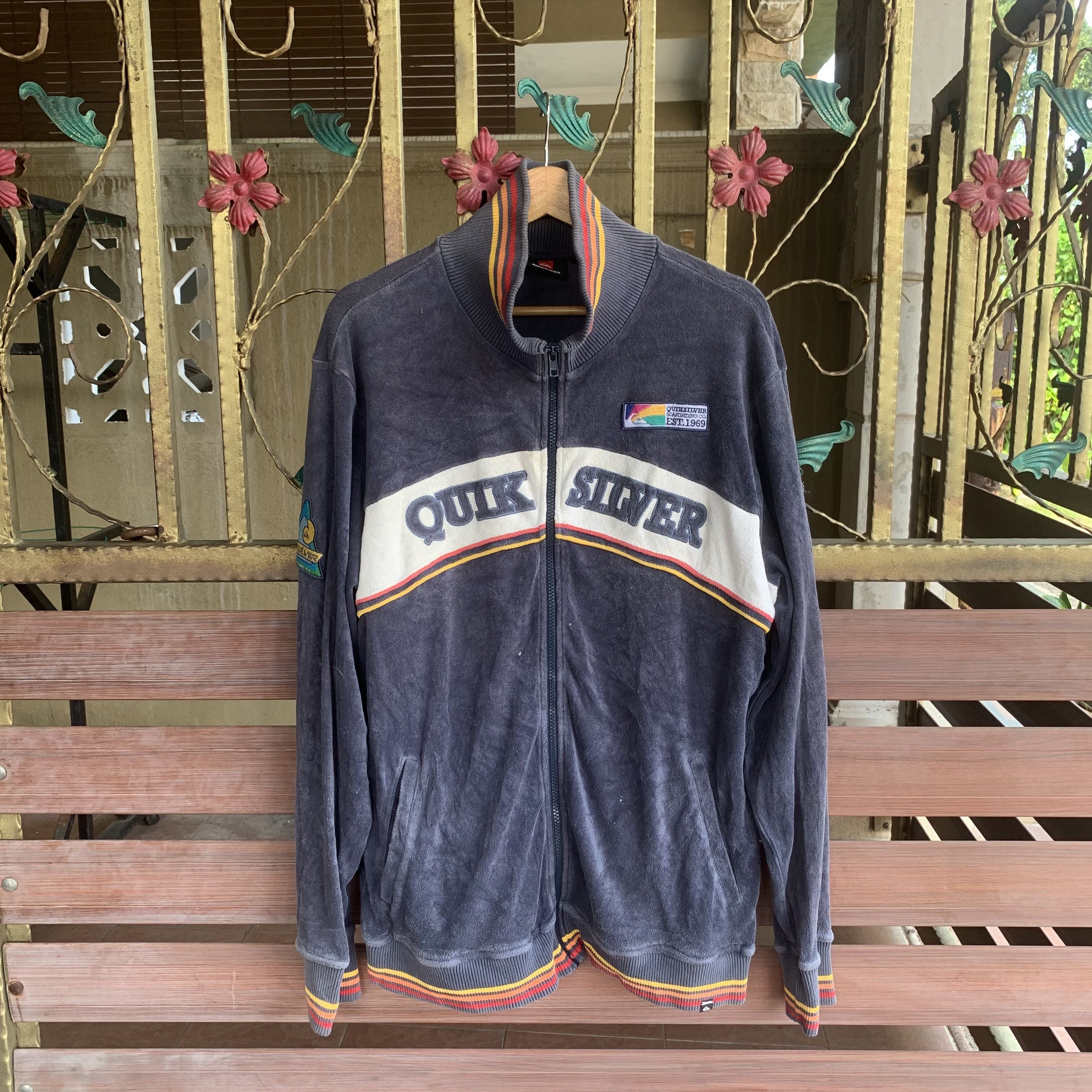 Quiksilver 💥RARE! Vintage Quiksilver Spell Out Fleece Sweater Jacket Size US L / EU 52-54 / 3 - 1 Thumbnail