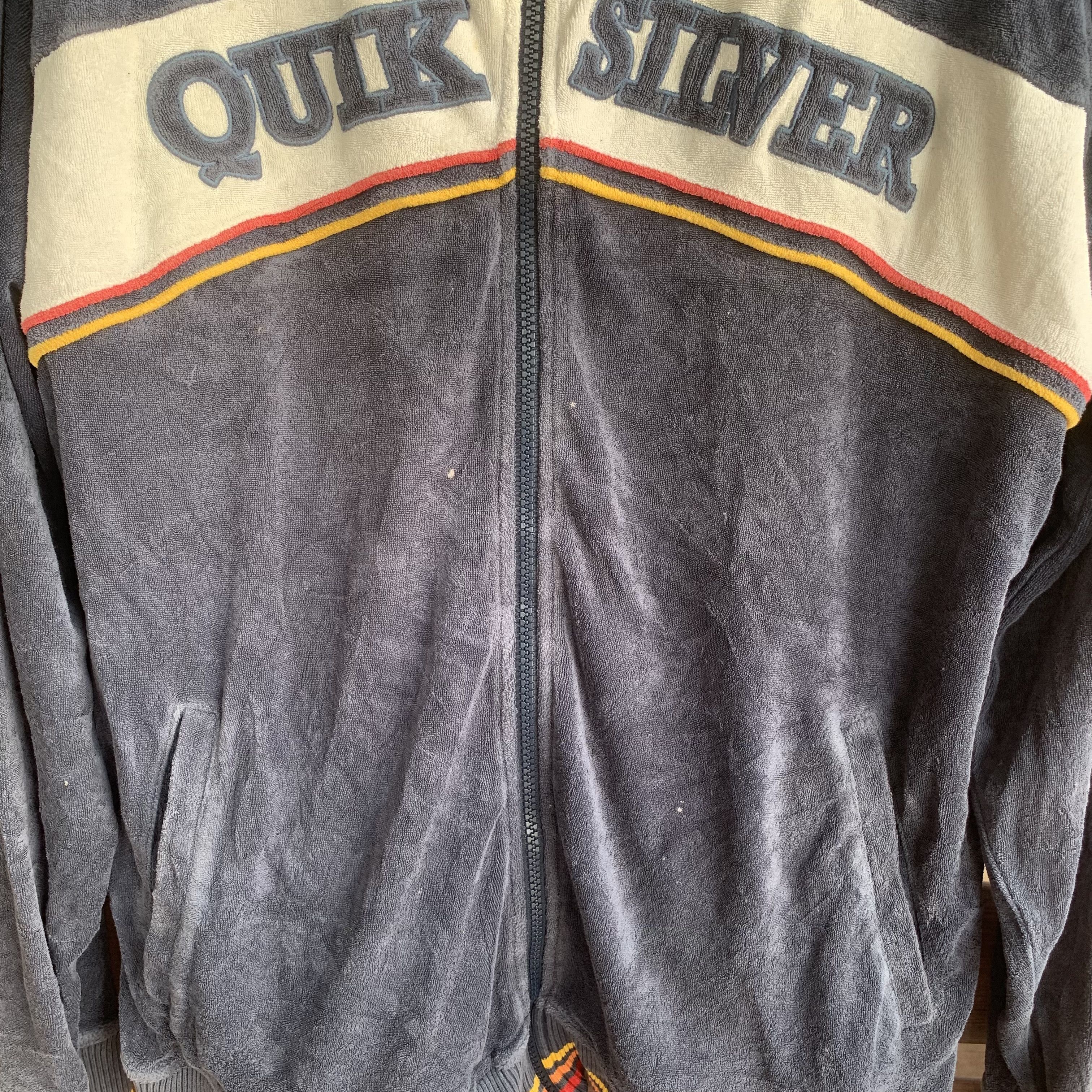 Quiksilver 💥RARE! Vintage Quiksilver Spell Out Fleece Sweater Jacket Size US L / EU 52-54 / 3 - 5 Thumbnail