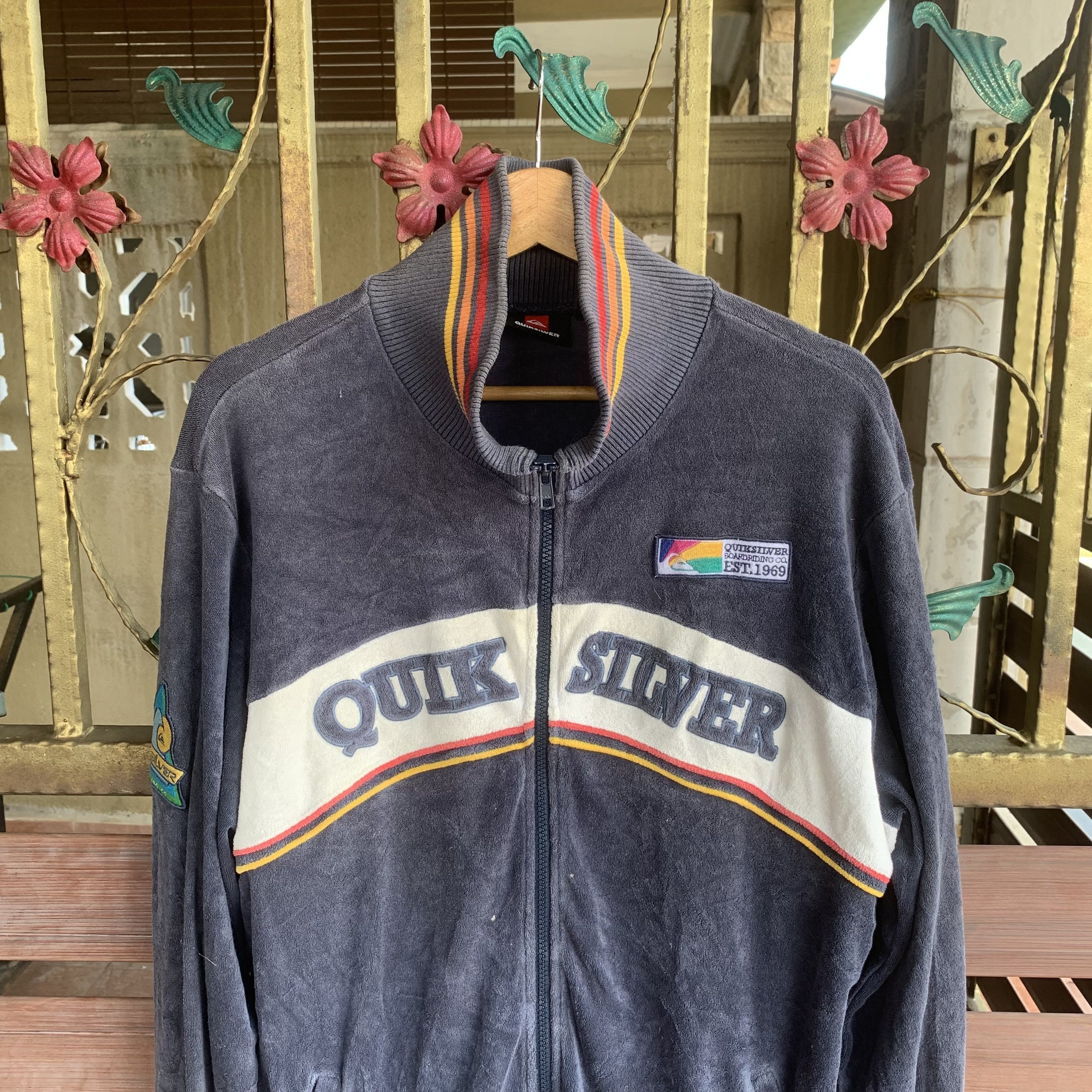 Quiksilver 💥RARE! Vintage Quiksilver Spell Out Fleece Sweater Jacket Size US L / EU 52-54 / 3 - 2 Thumbnail