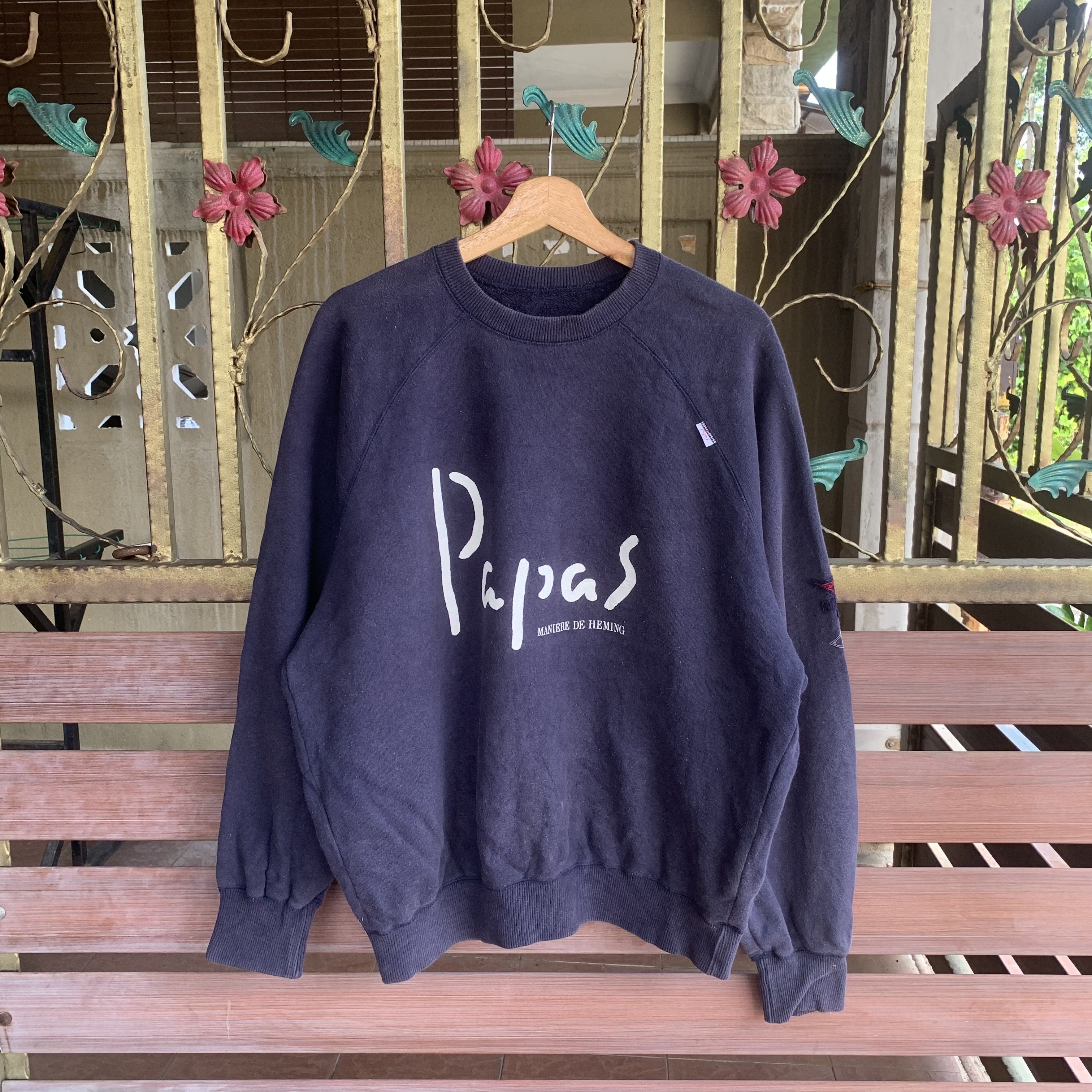 Japanese Brand Vintage Papas Crewneck Jumper Faded Baggy Sweater Size US L / EU 52-54 / 3 - 1 Thumbnail