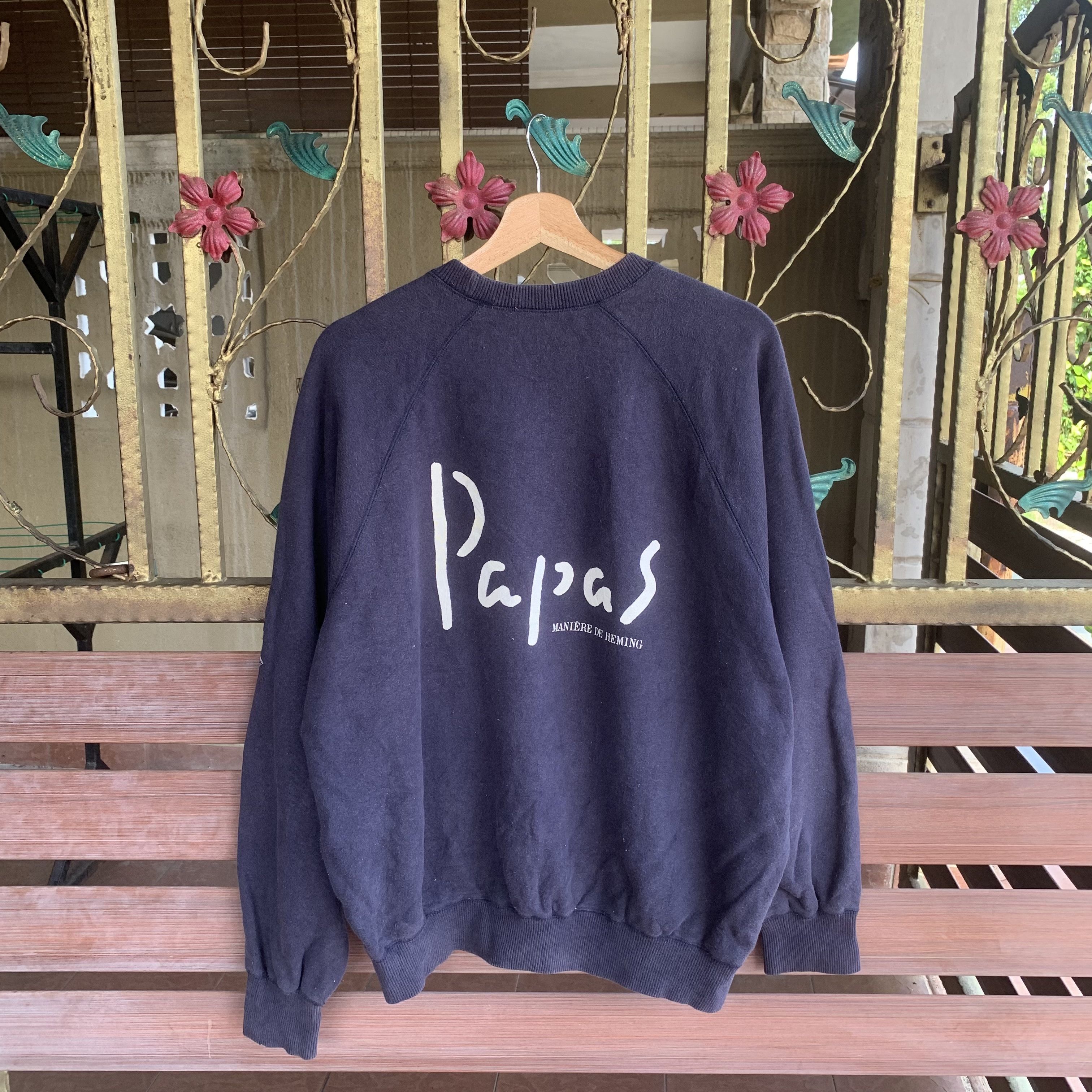 Japanese Brand Vintage Papas Crewneck Jumper Faded Baggy Sweater Size US L / EU 52-54 / 3 - 8 Thumbnail